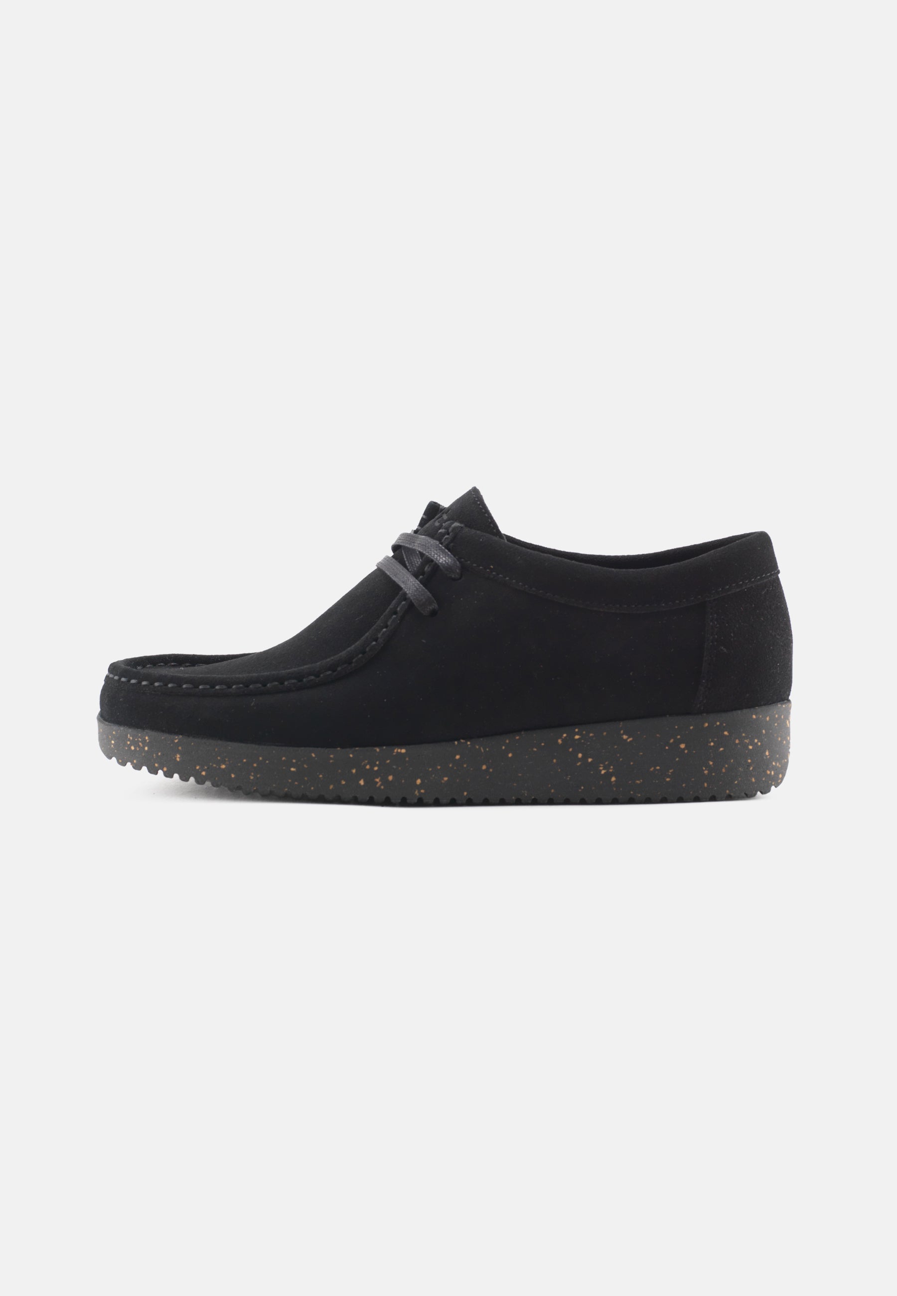 Nature Footwear Alba snøresko Suede læder farve Sort med naturgummisål