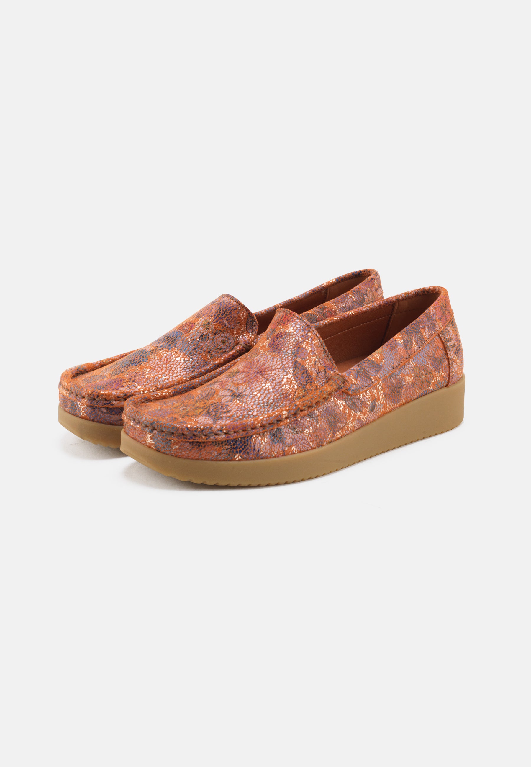 Nature Footwear Elin Loafer Metallic Print Slip on 301 Flower Print
