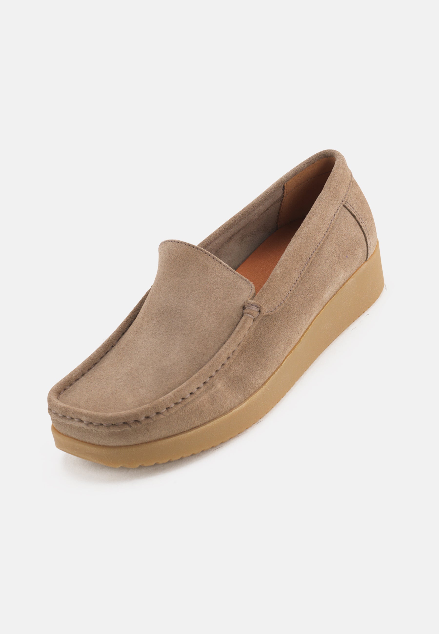 Nature Footwear Elin Loafer Suede læder farve Moonrock med ydersål af naturgummi
