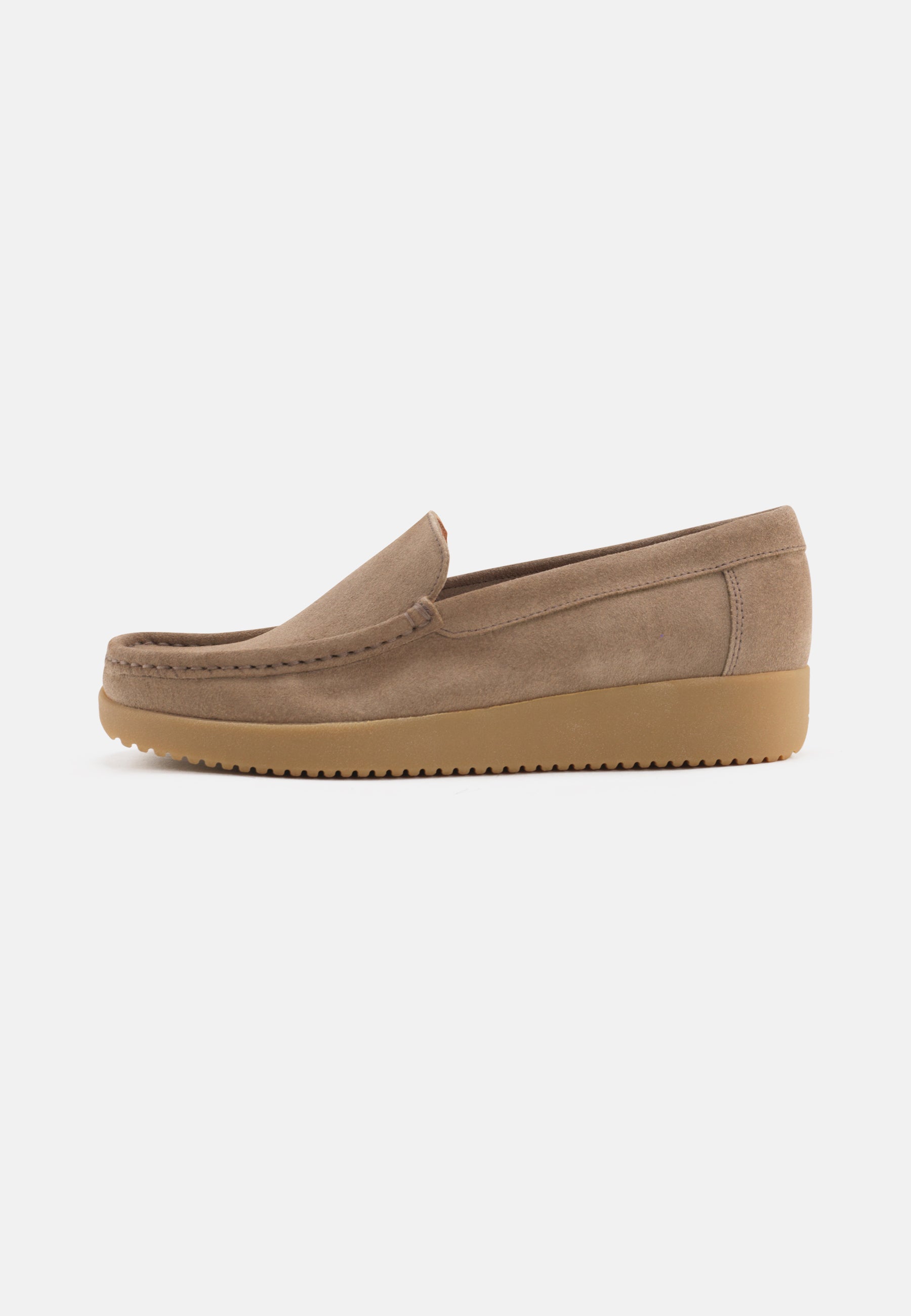 Nature Footwear Elin Loafer Suede læder farve Moonrock med ydersål af naturgummi