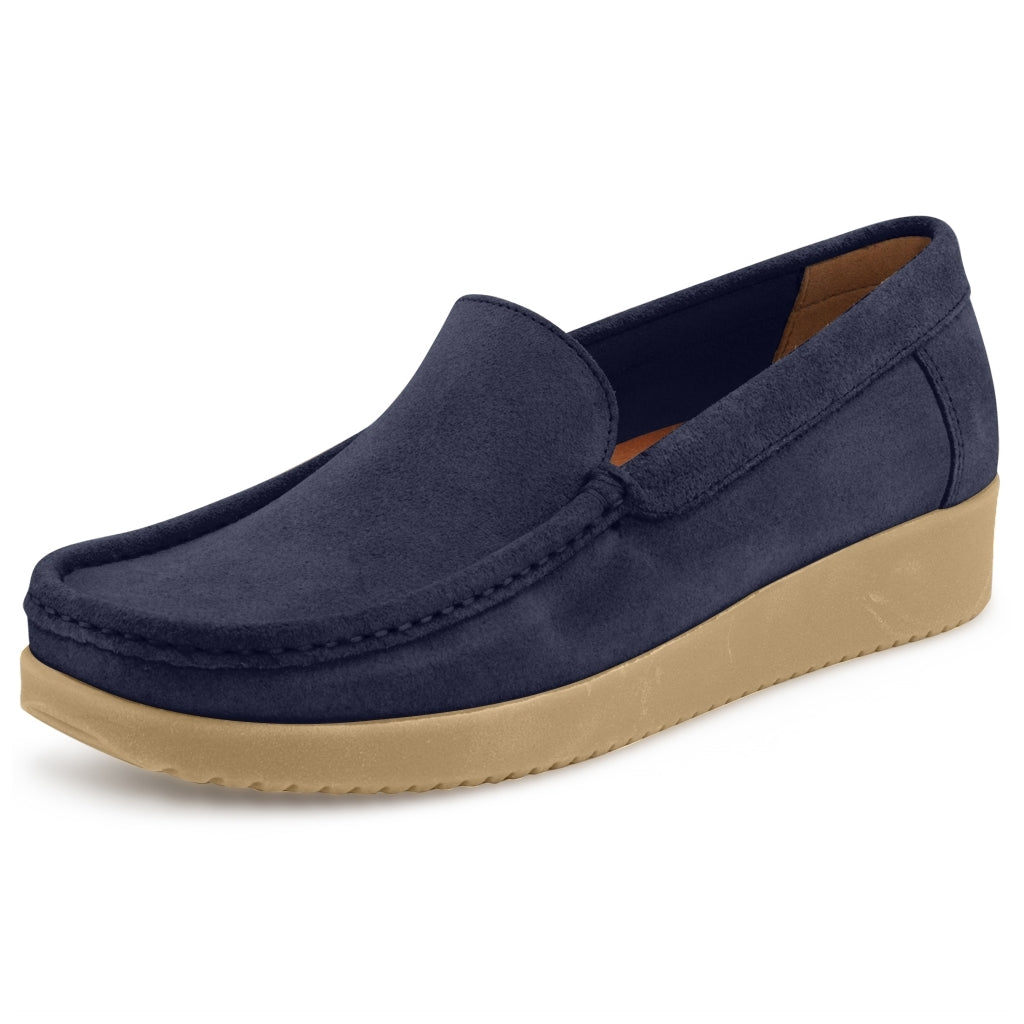 Nature Footwear Elin Loafer Suede Slip on 004 Navy