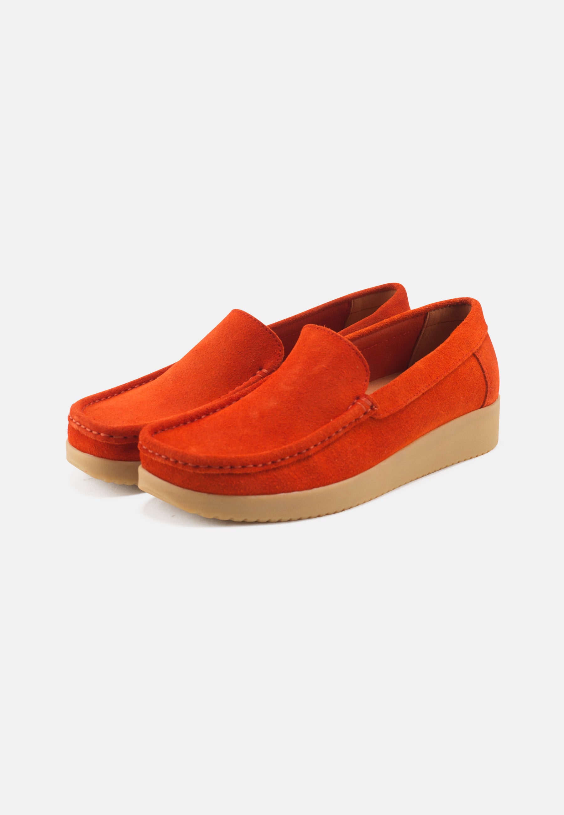 Nature Footwear Elin Loafer Suede Slip on 023 Orange