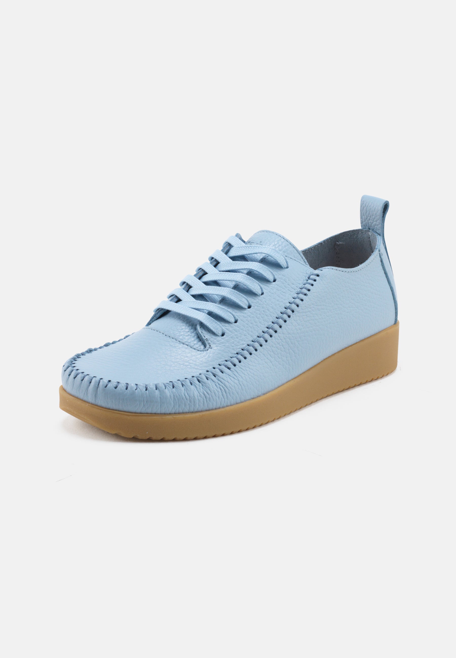 Nature Footwear Elly Snøresko Læder I farve Sky med ydersål af naturgummi