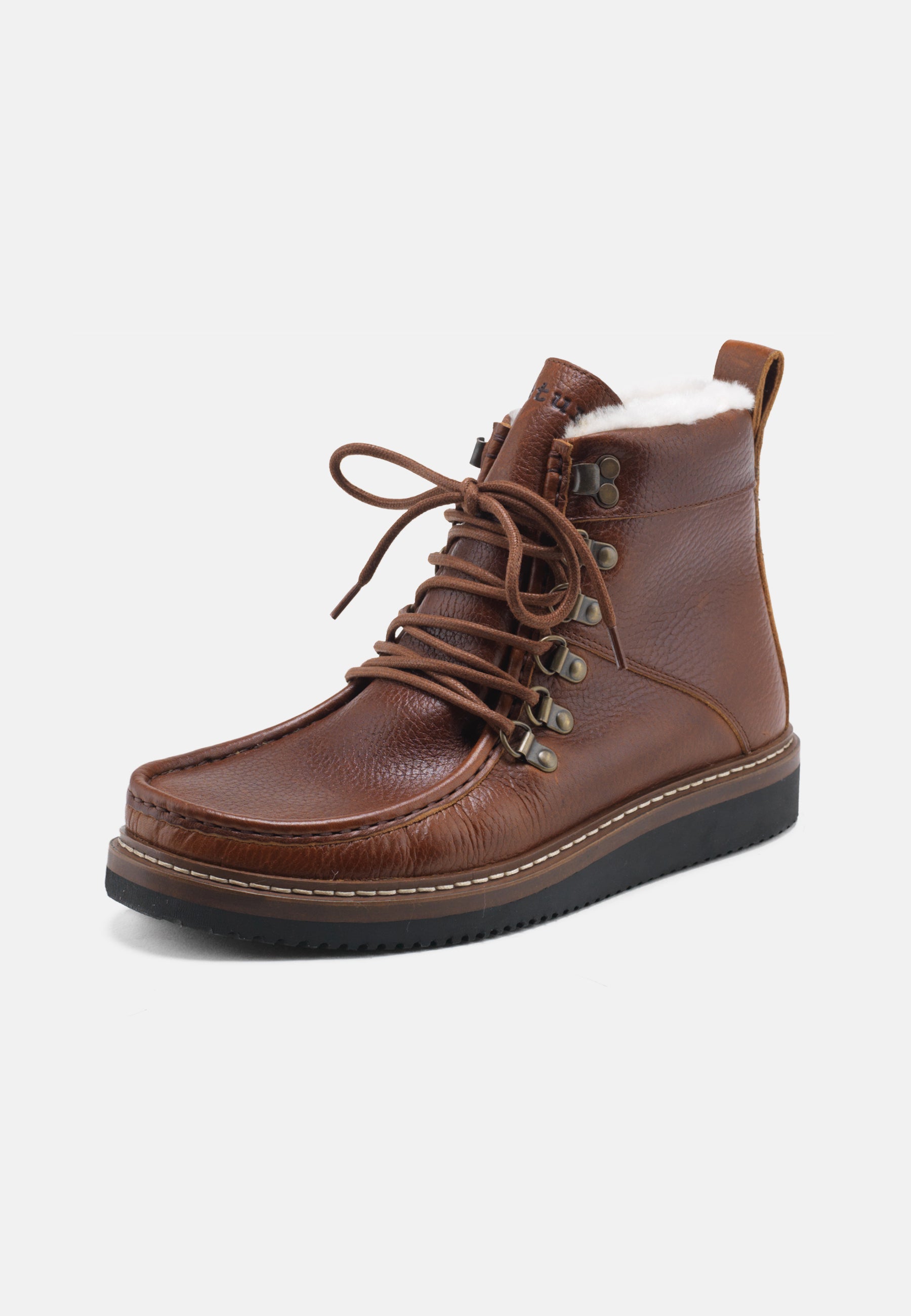 Nature Footwear Gro Varmforet Støvle Leather Warm linned Boot 114 Tobacco