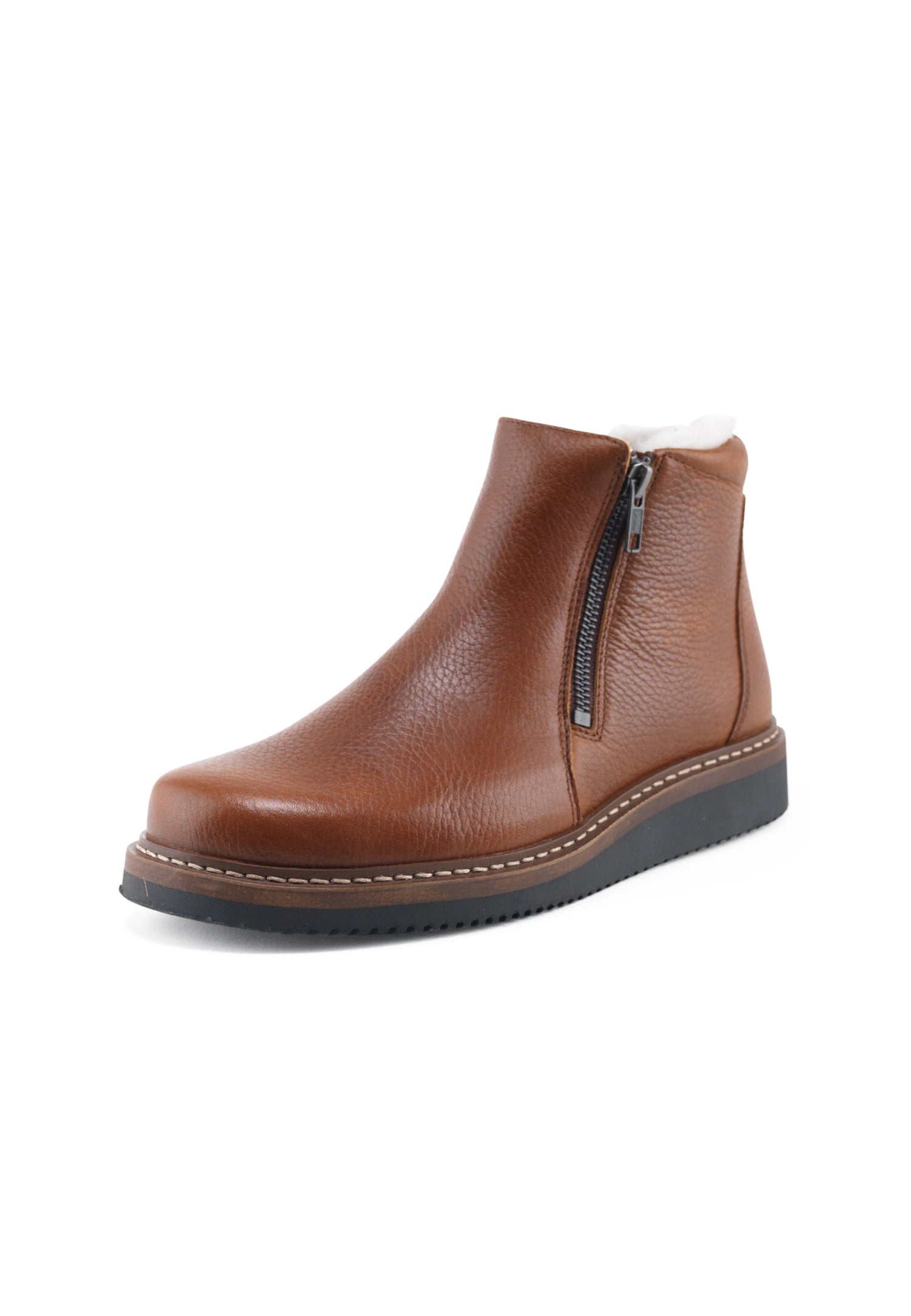 Nature Footwear Gunvor Varmforet Støvle Leather Boot 114 Tobacco