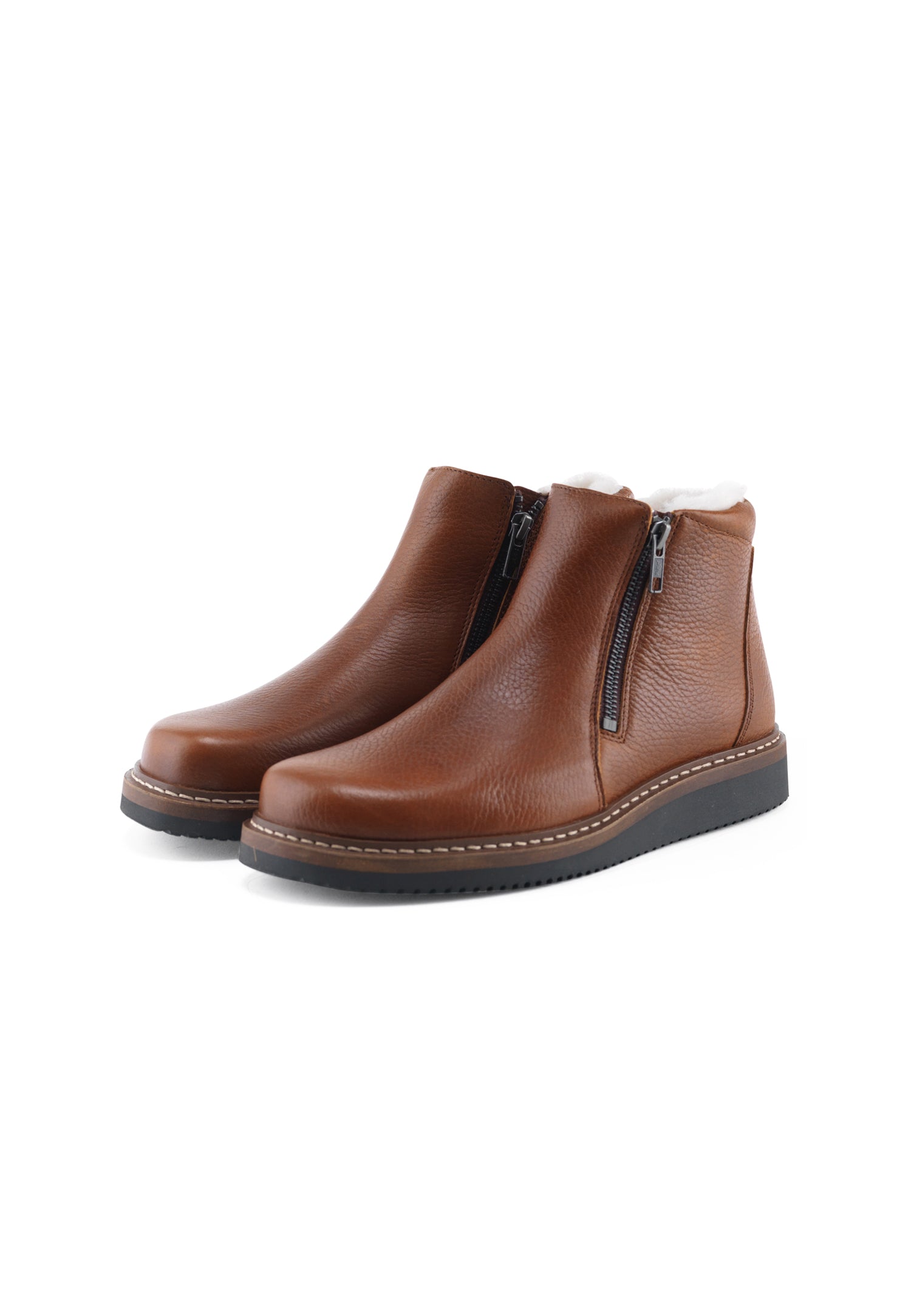 Nature Footwear Gunvor Varmforet Støvle Leather Boot 114 Tobacco