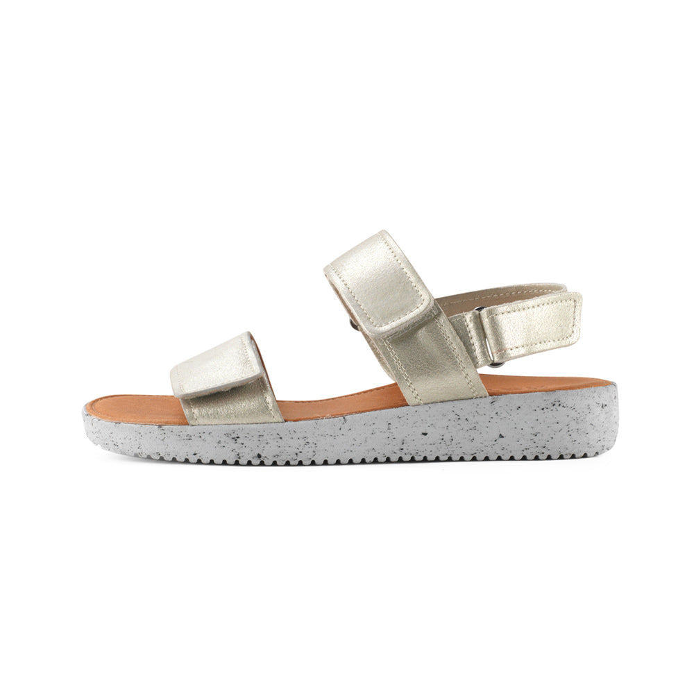 Nature Footwear Karen Leather Metallic Sandal 012 Silver