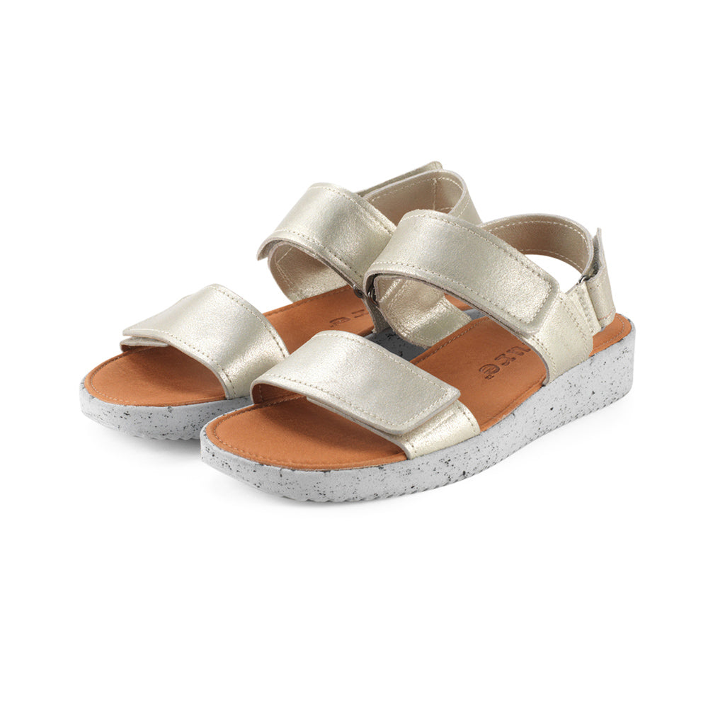 Nature Footwear Karen Leather Metallic Sandal 012 Silver