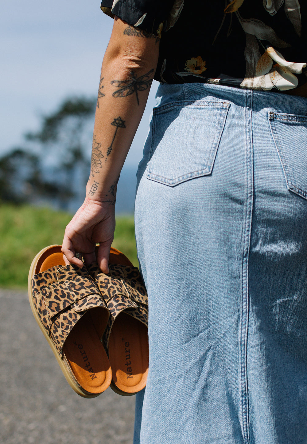 Nature Footwear Katrine Sandal Suede Print Slide 100 Leopard