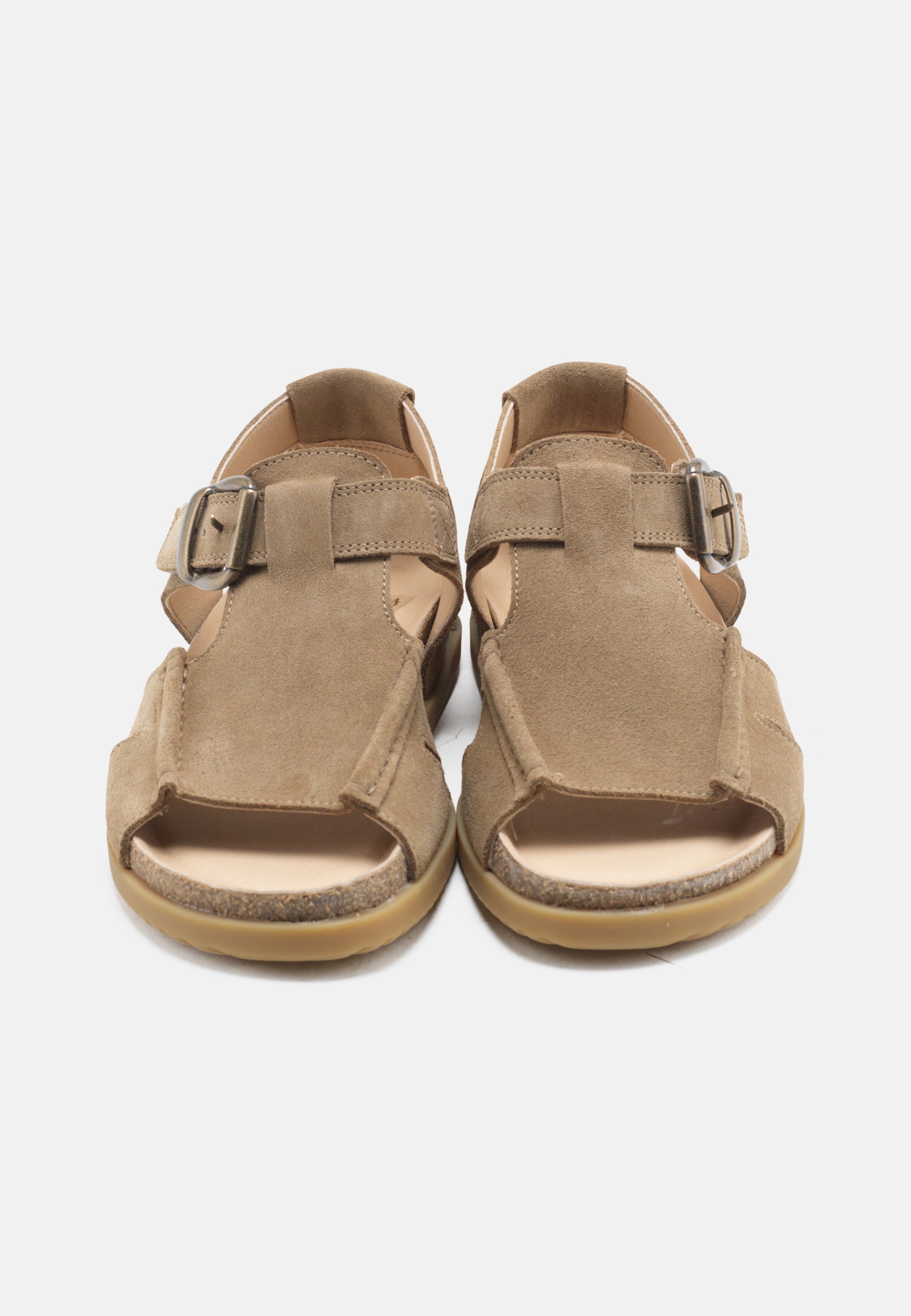 Nature Footwear Lene Sandal med lukket hæl i Suede læder farve Moonrock med kork fodseng og ydersål af naturgummi
