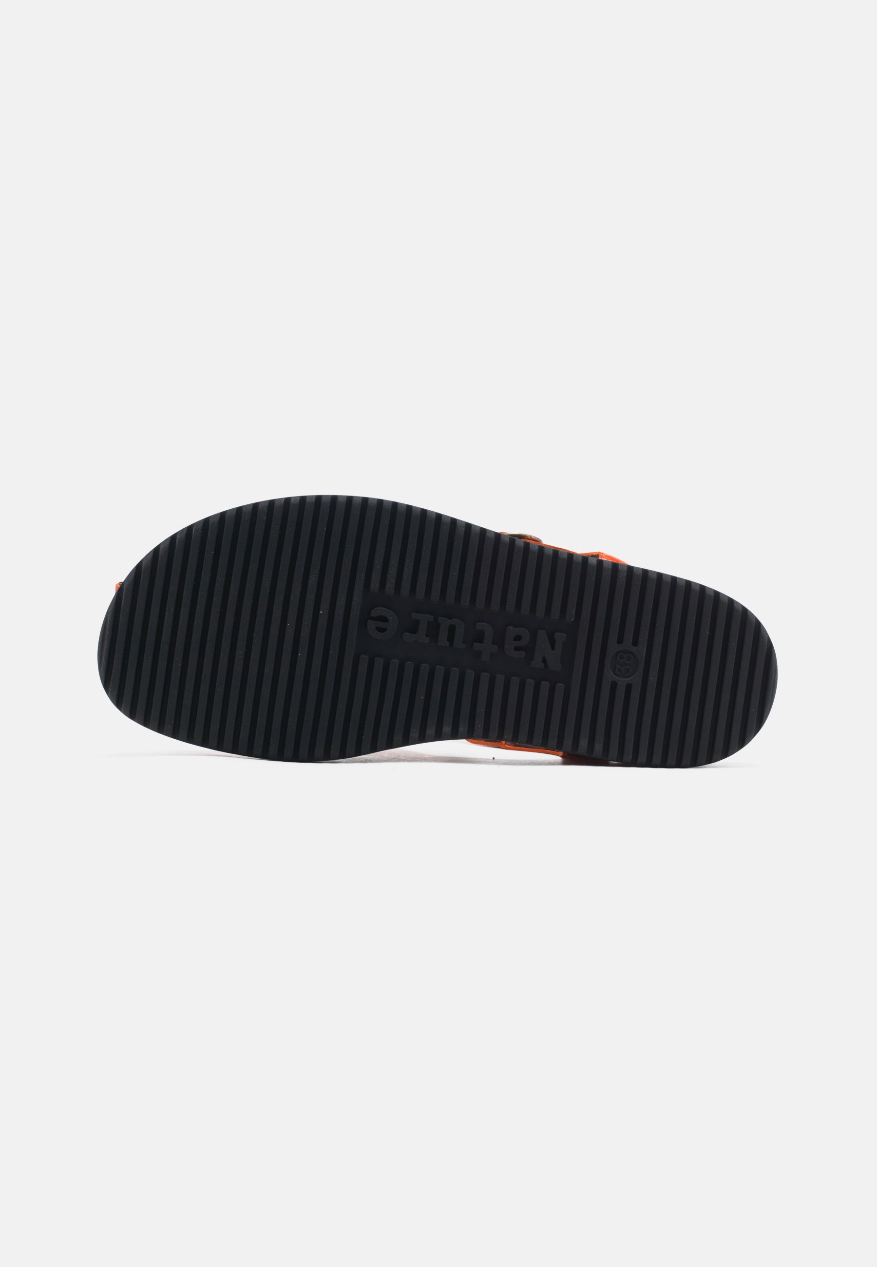 Nature Footwear Malene Fisherman Sandal Lak læder farve Orange med kork fodseng og ydersål af naturgummi