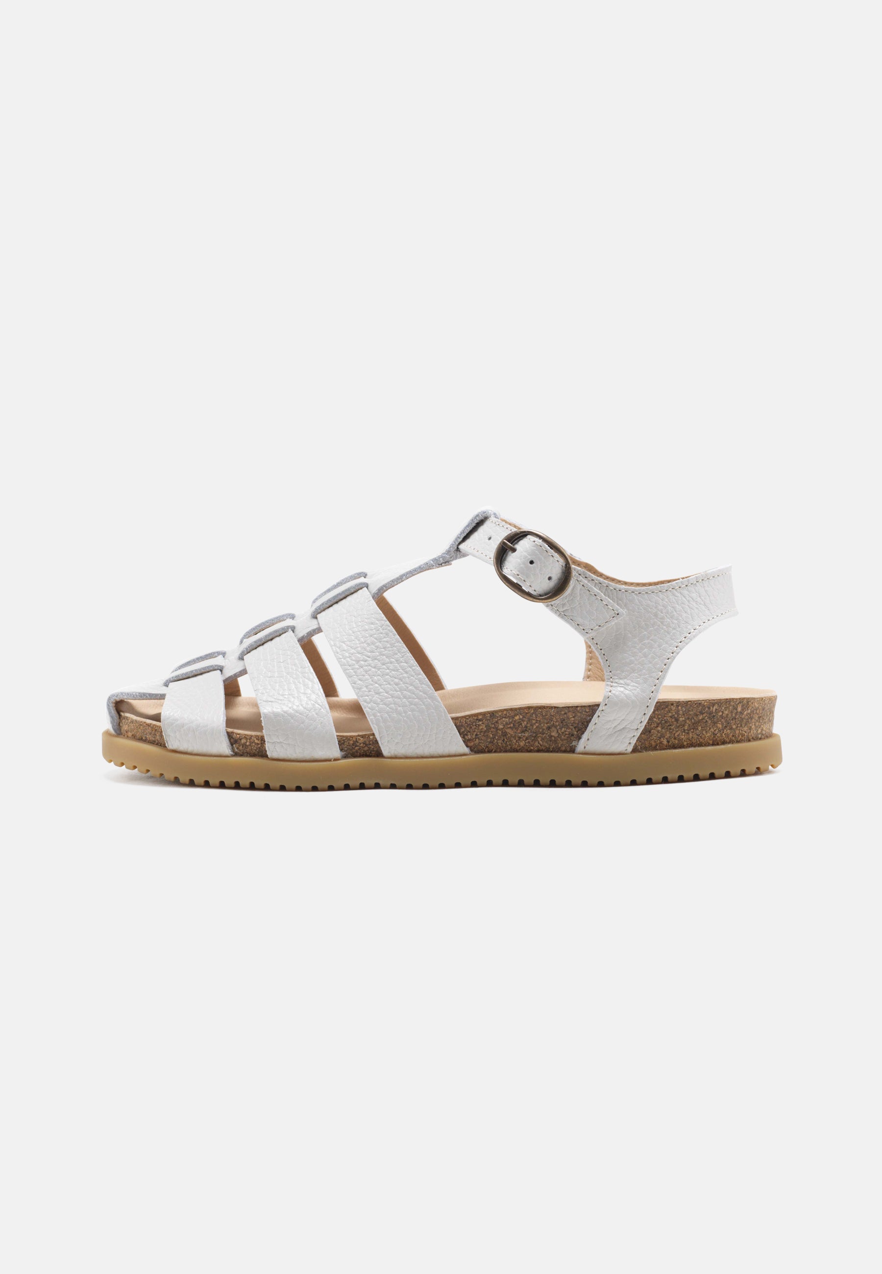 Nature Footwear Malene Fisherman Sandal Læder farve Off white med kork fodseng og ydersål af naturgummi