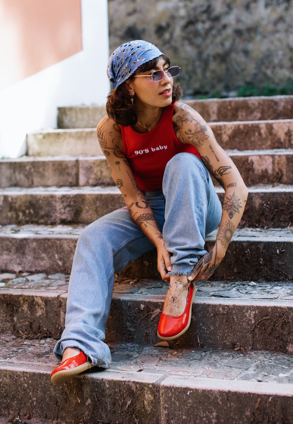 Nature Footwear Marie Ballerina Leather Shoe 009 Red