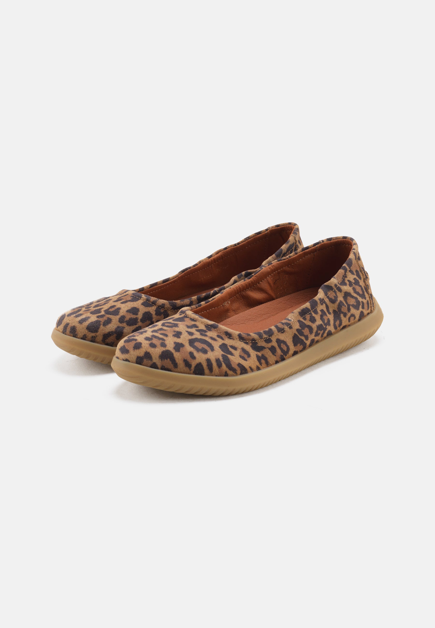 Nature Footwear Marie Ballerina Suede Print Shoe 100 Leopard