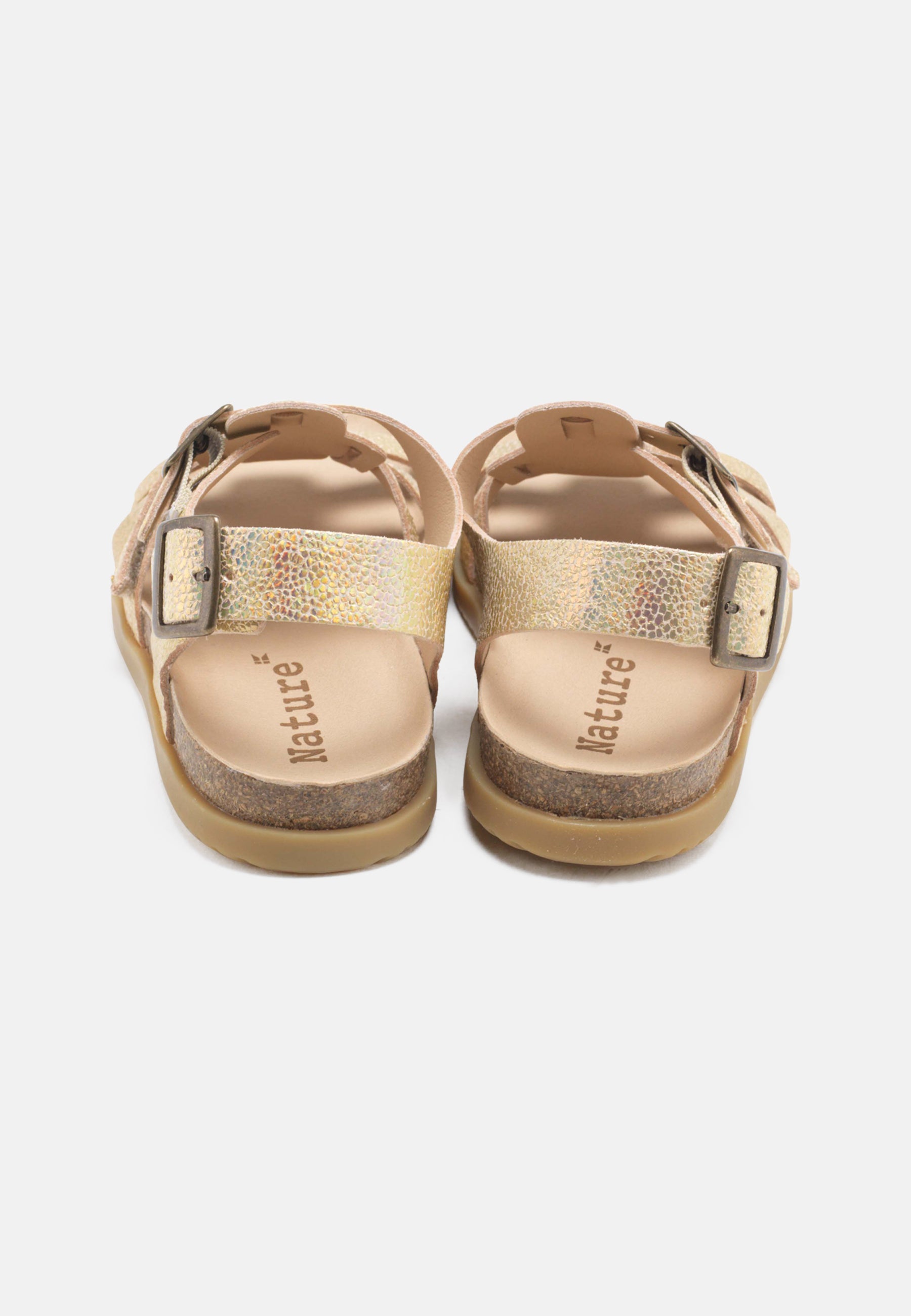 Nature Footwear Mette Sandal Metallic Suede Sandal 300 Multicolor