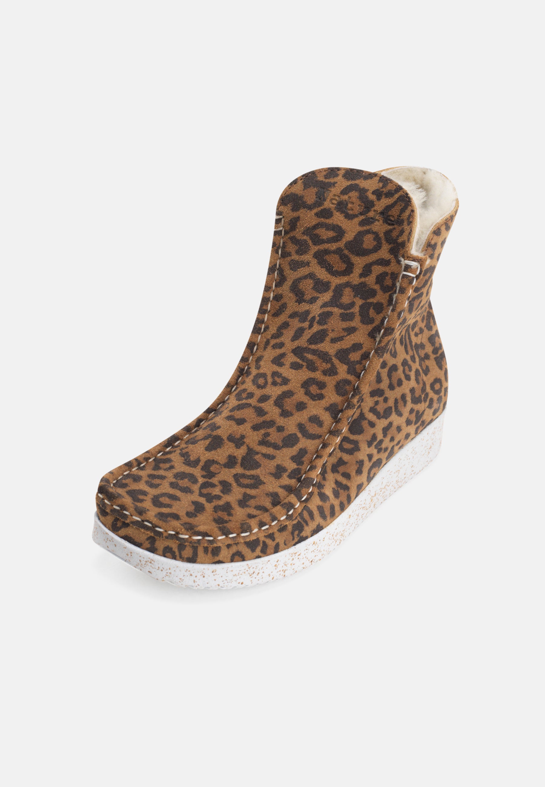 Nature Footwear Nanna Varmforet Støvle Suede Warm linned Boot 100 Leopard