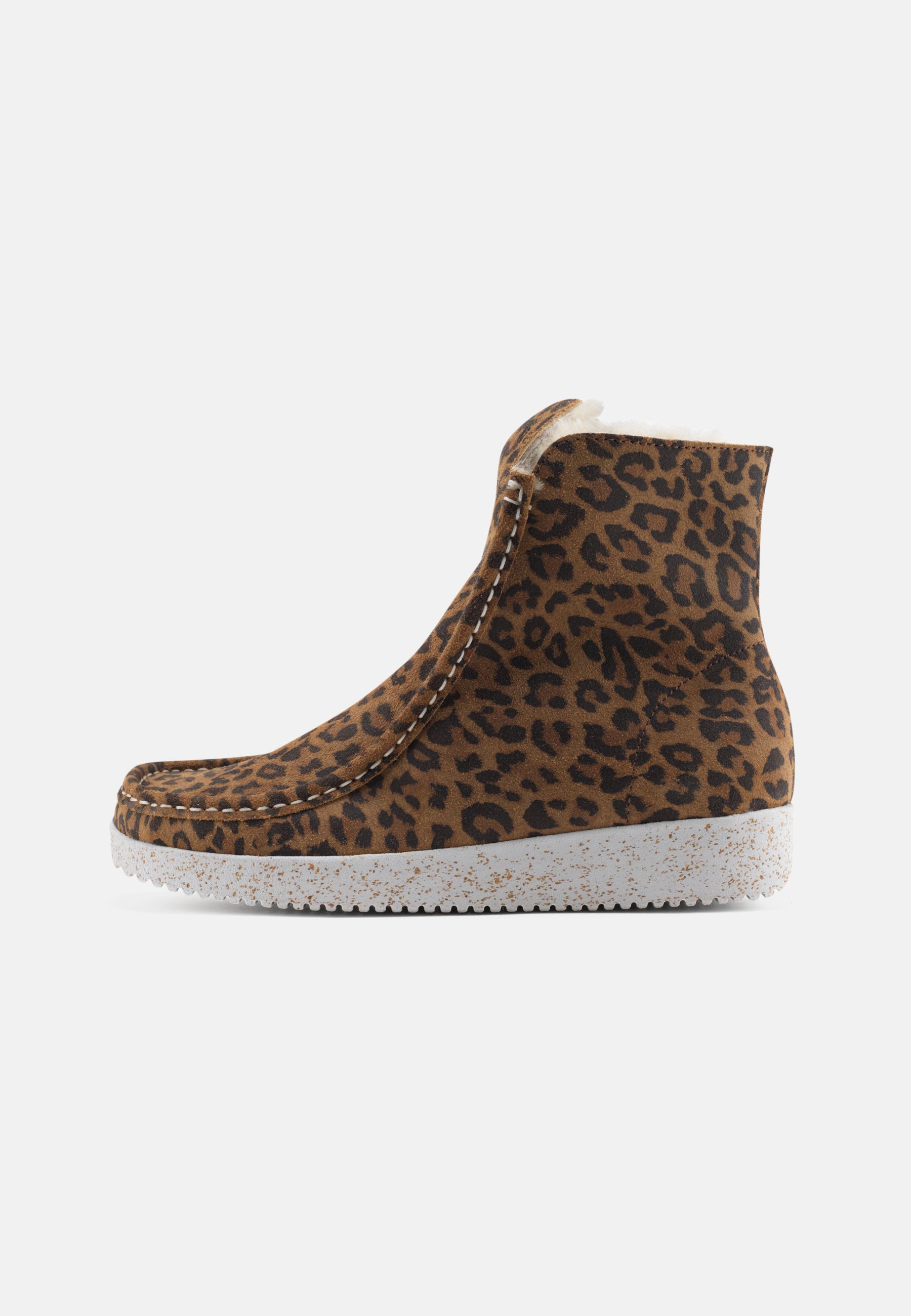 Nature Footwear Nanna Varmforet Støvle Suede Warm linned Boot 100 Leopard