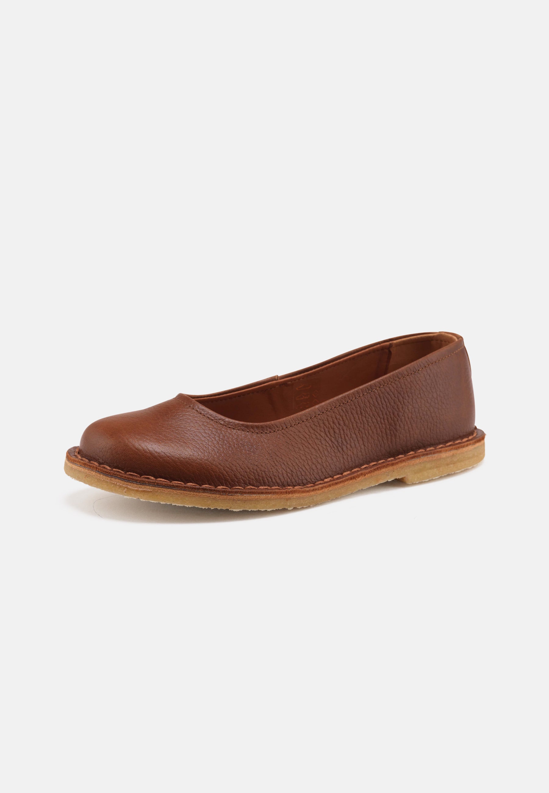 Nature Footwear Sol Ballerina Leather Slip on 114 Tobacco