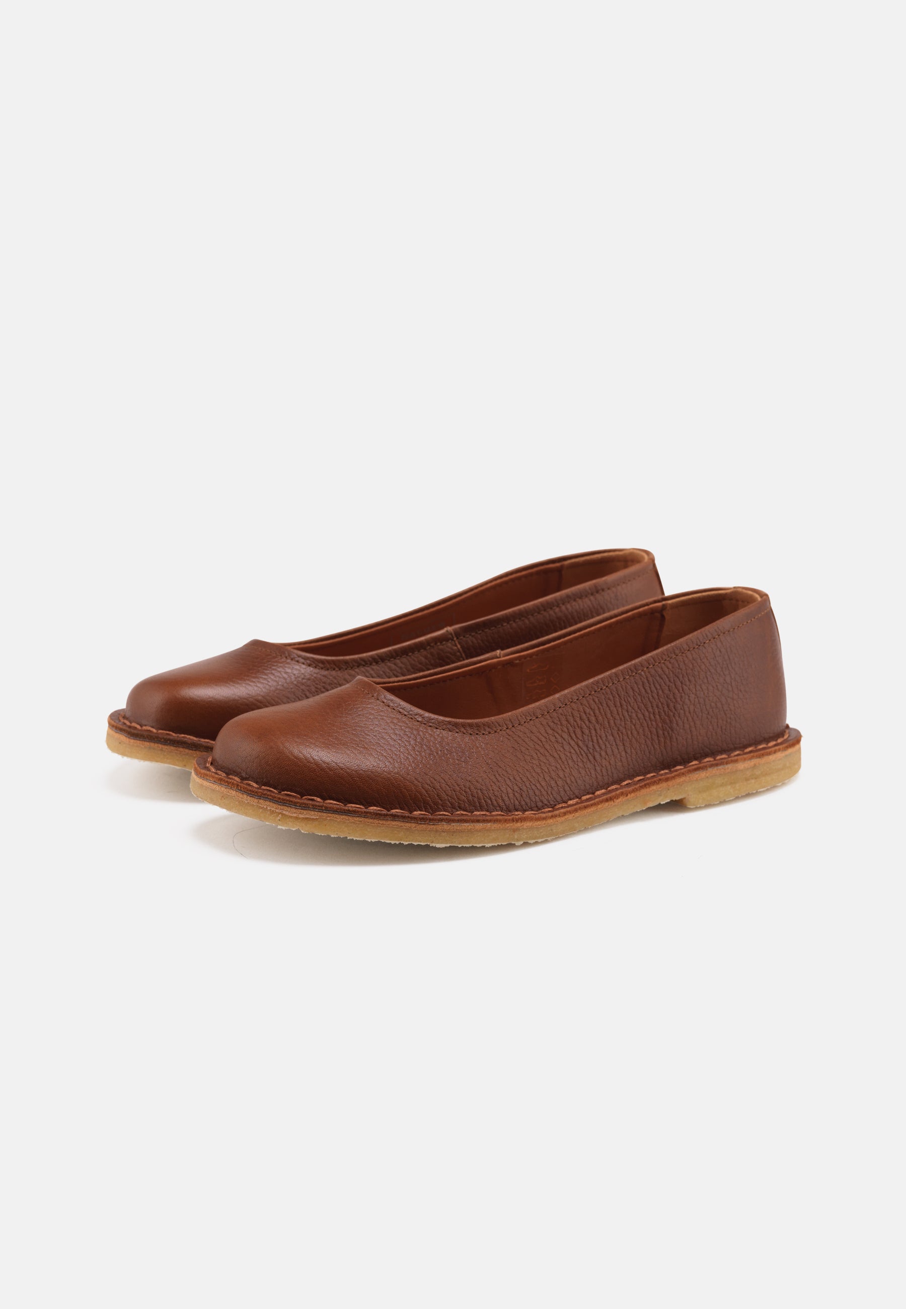 Nature Footwear Sol Ballerina Leather Slip on 114 Tobacco