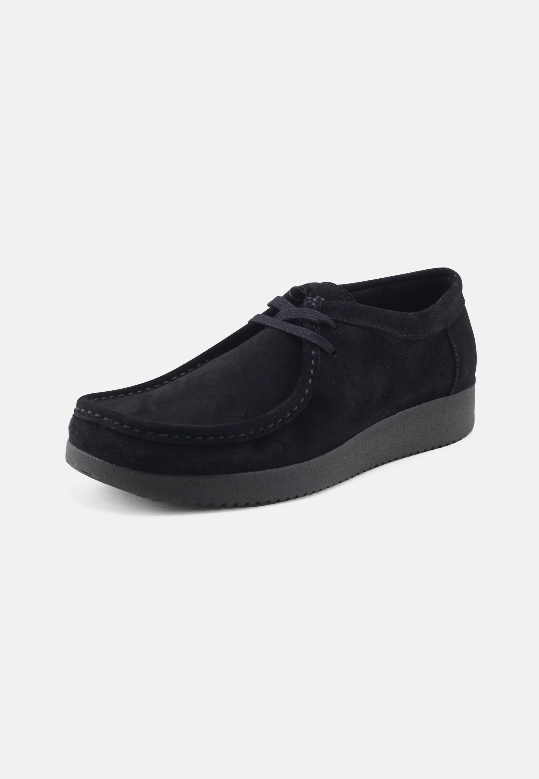 Nature Footwear Adam Snøresko Suede Læder farve Black med matchende sål i PU