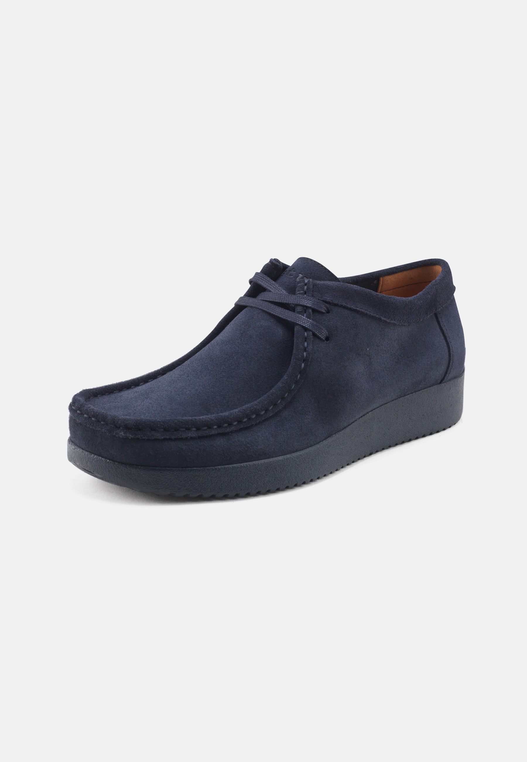 Nature Footwear Adam Snøresko Suede Læder farve Navy med matchende sål i PU