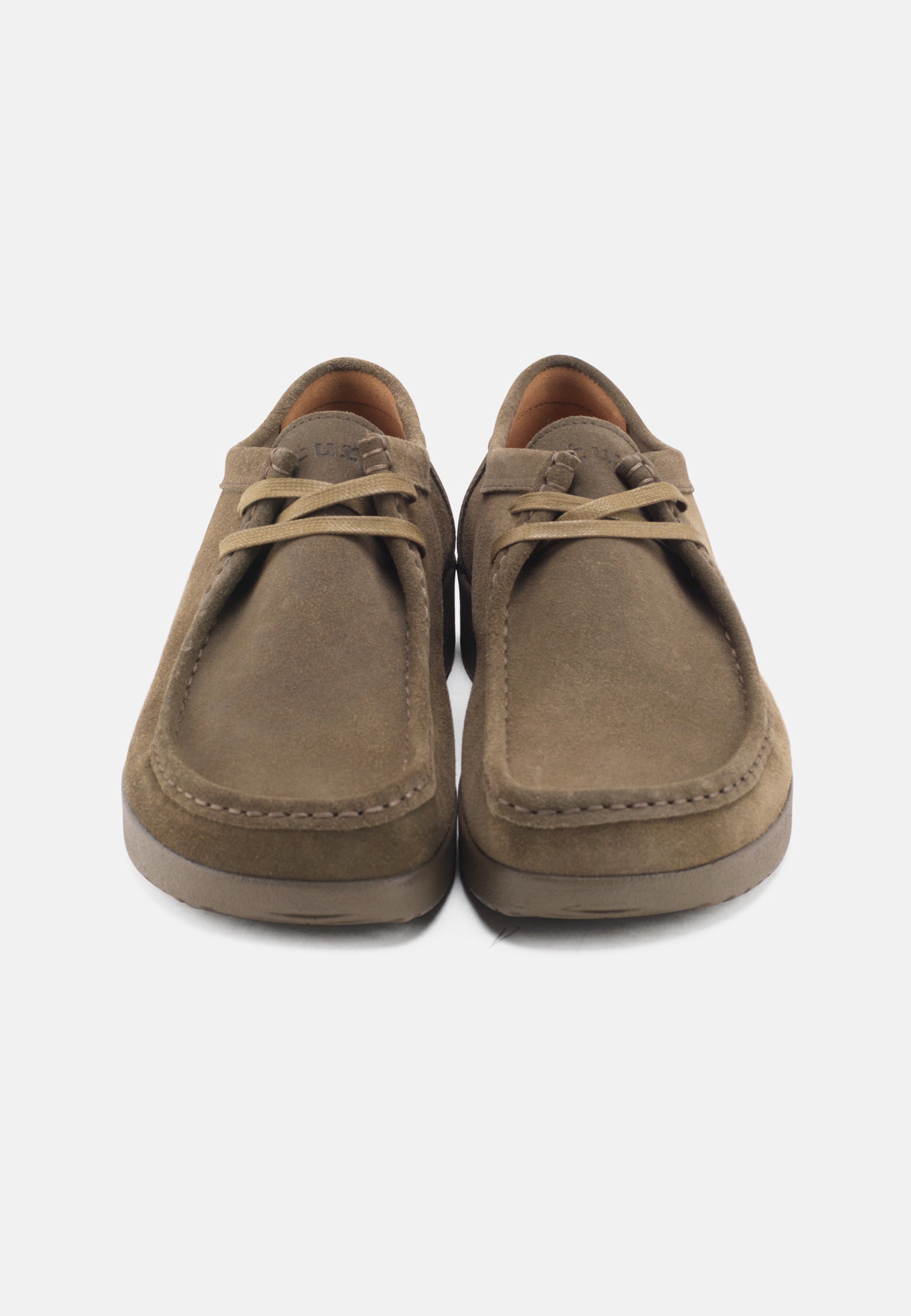 Nature Footwear Adam Snøresko Suede Læder farve Olive med matchende sål i PU