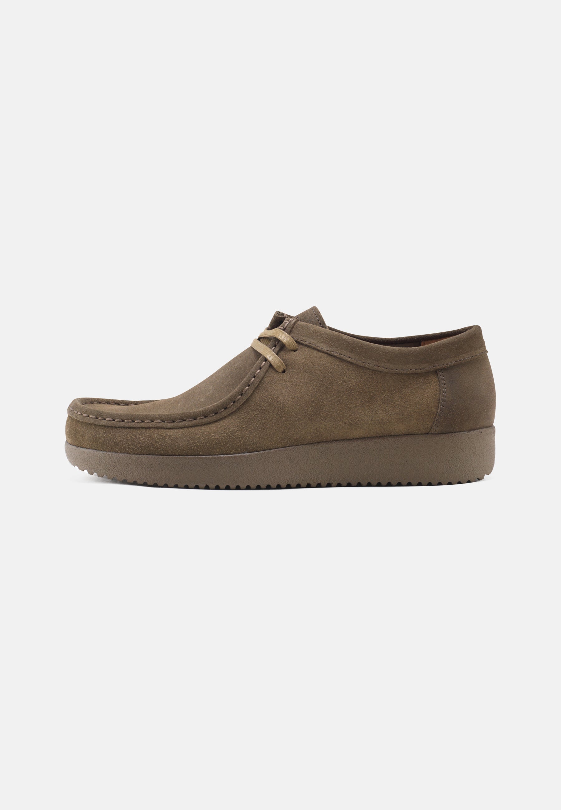 Nature Footwear Adam Snøresko Suede Læder farve Olive med matchende sål i PU