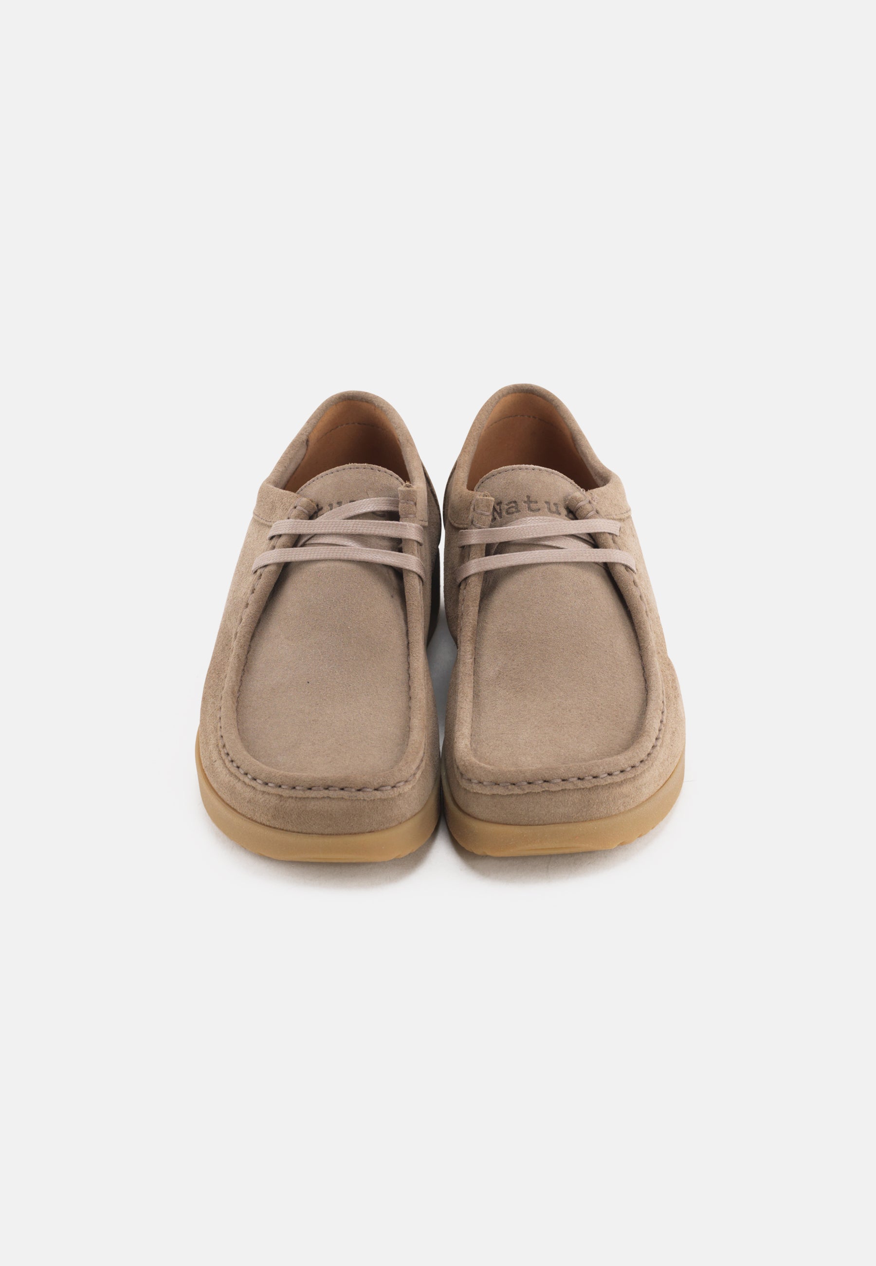 Nature Footwear Alba snøresko Suede læder farve Moonrock med naturgummisål