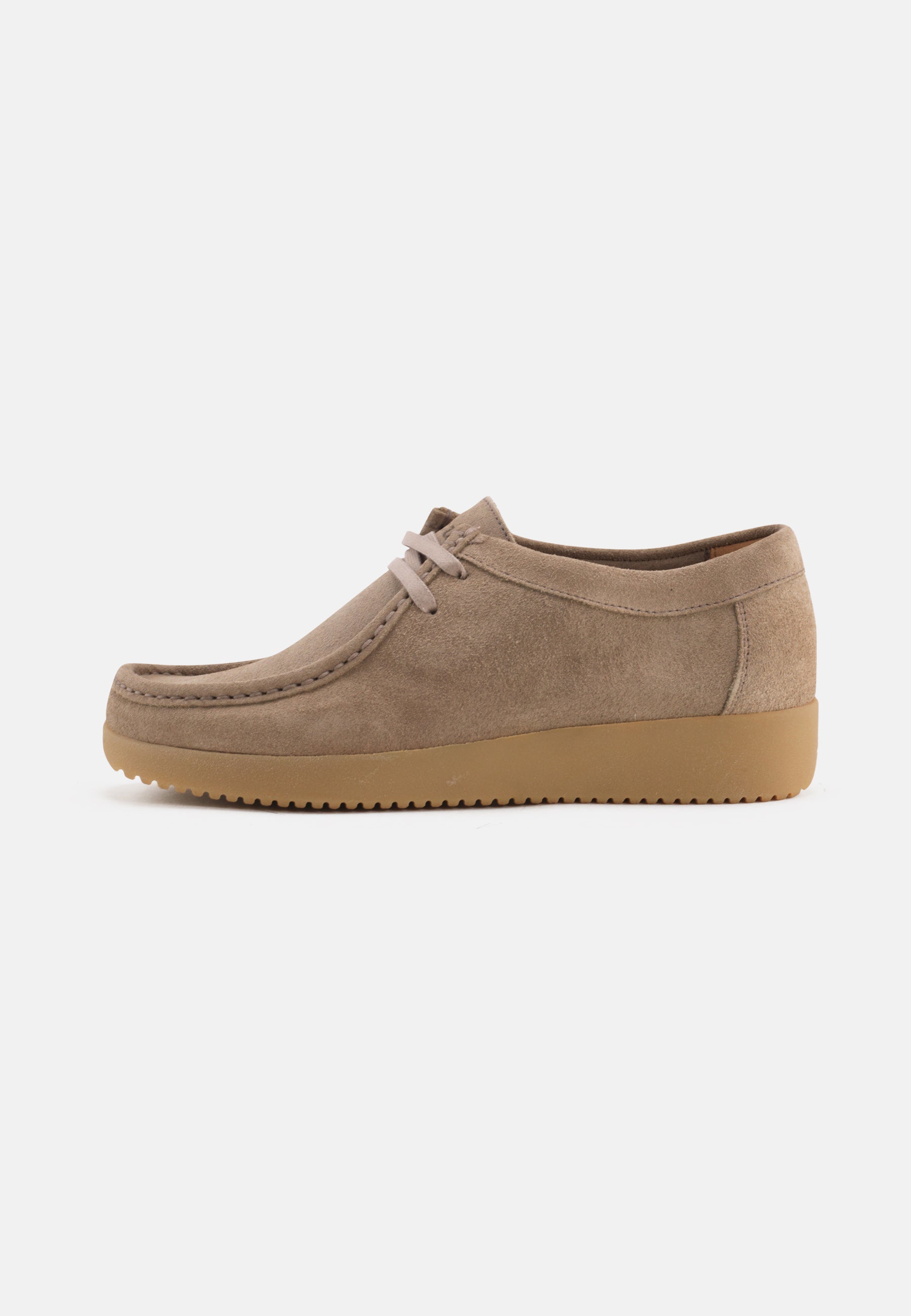 Nature Footwear Alba snøresko Suede læder farve Moonrock med naturgummisål