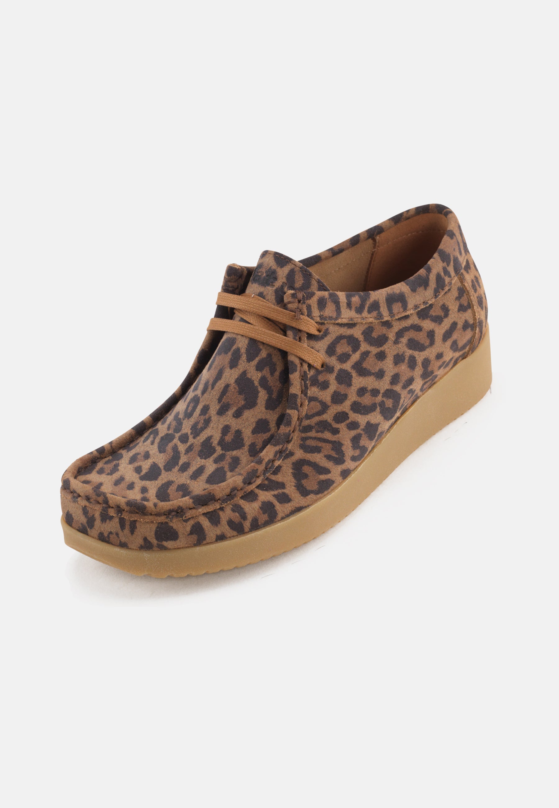 Nature Footwear Alba snøresko Suede læder i Leopardprint med ydersål af naturgummi