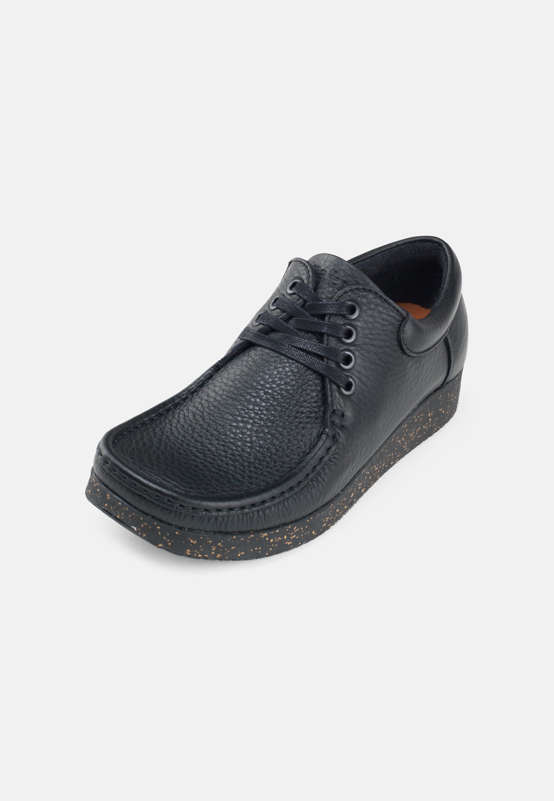Nature Footwear Anna snøresko læder i sort med ydersål af naturgummi