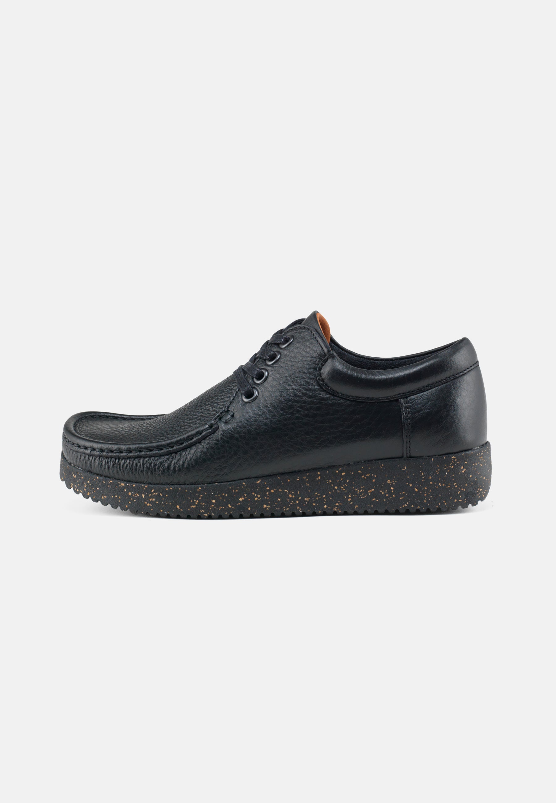 Nature Footwear Anna snøresko læder i sort med ydersål af naturgummi