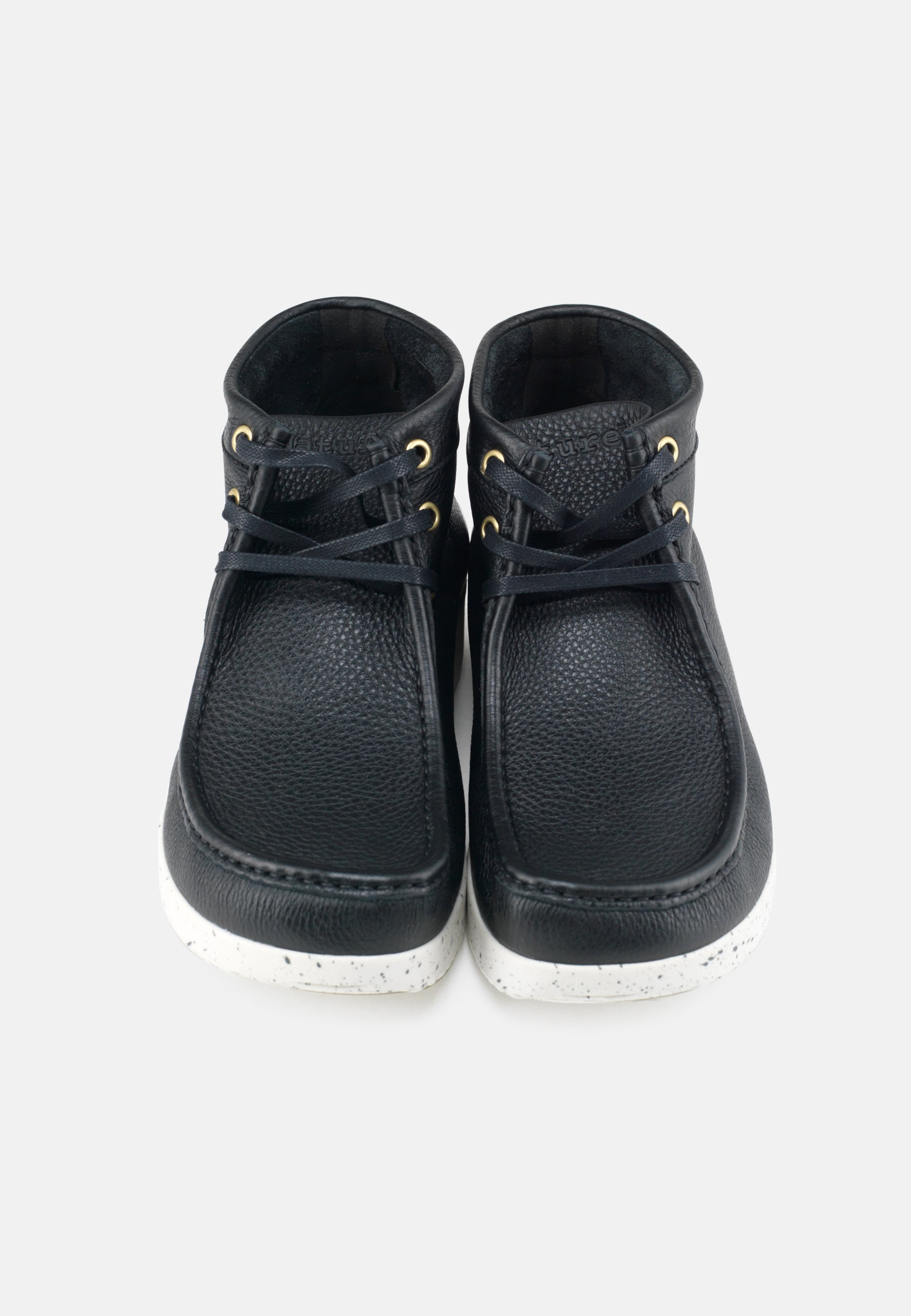 Nature Footwear Anton Snørestøvle Læder farve Black med sål i hvid PU 