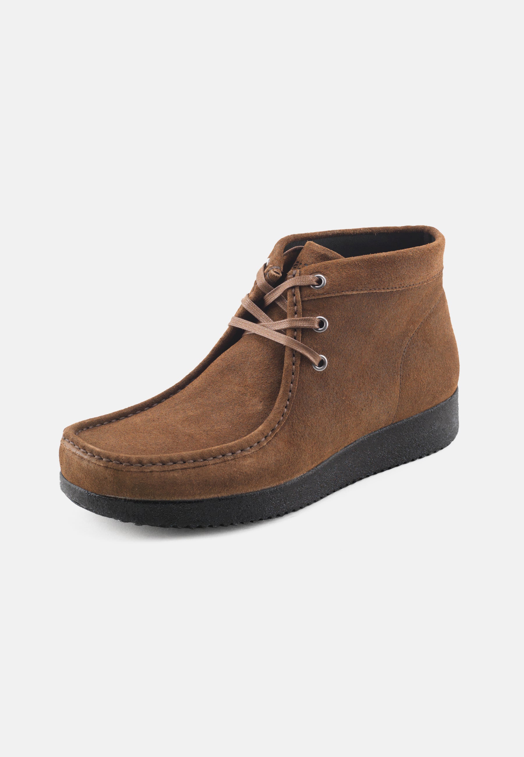 Nature Footwear Anton Snørestøvle Oil Suede Læder farve Mahogany med sort sål i PU 