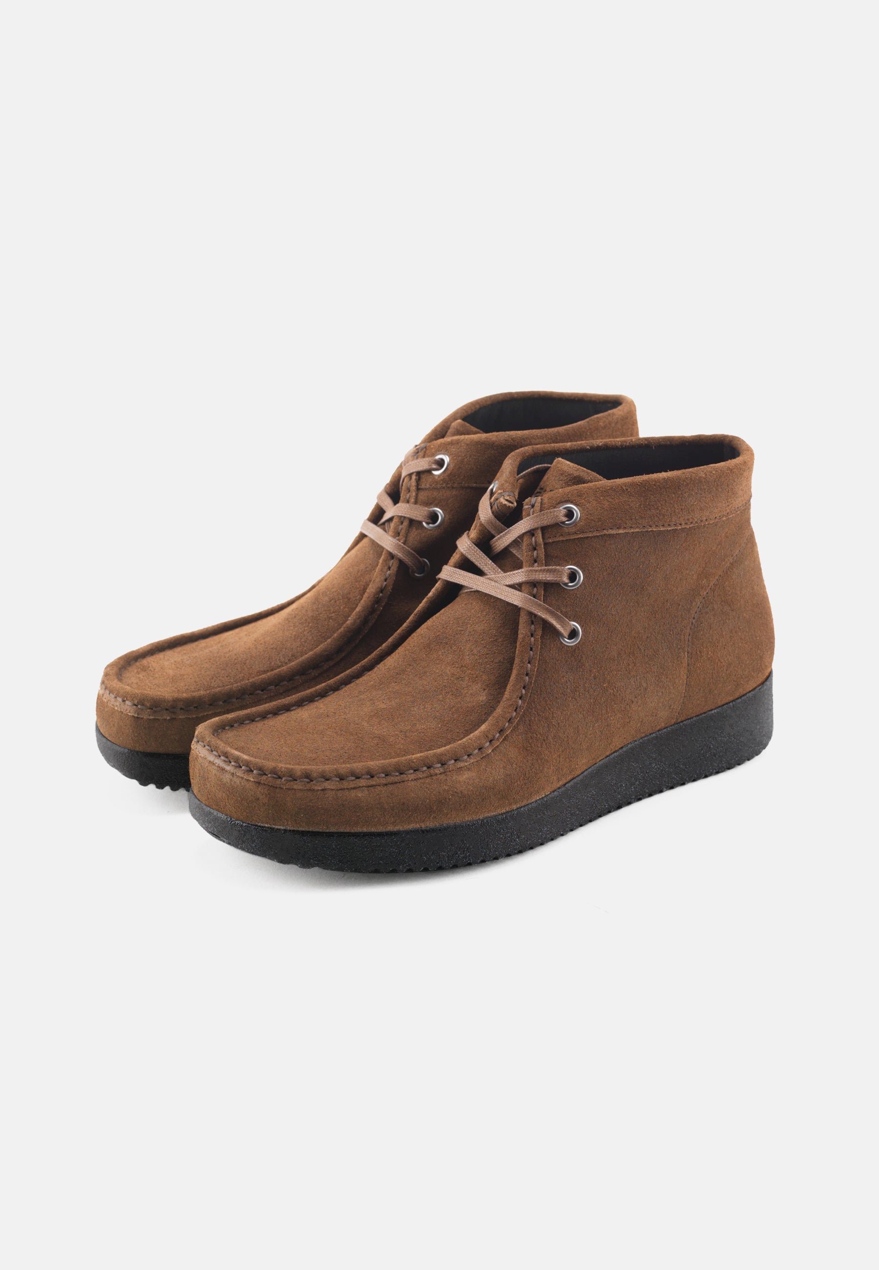 Nature Footwear Anton Snørestøvle Oil Suede Læder farve Mahogany med sort sål i PU 