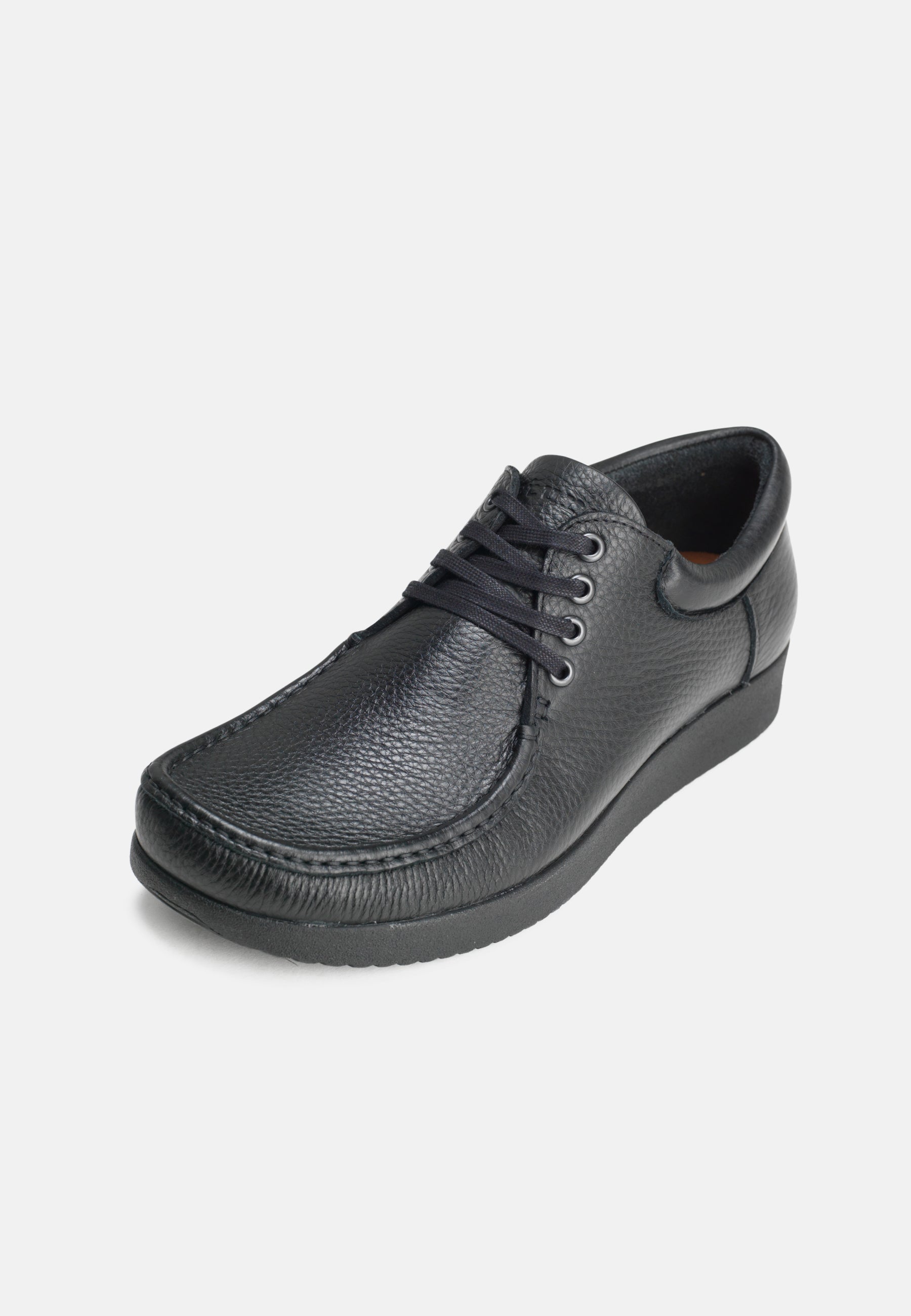 Nature Footwear Arne Snøresko Læder farve Black med matchende sål i PU 
