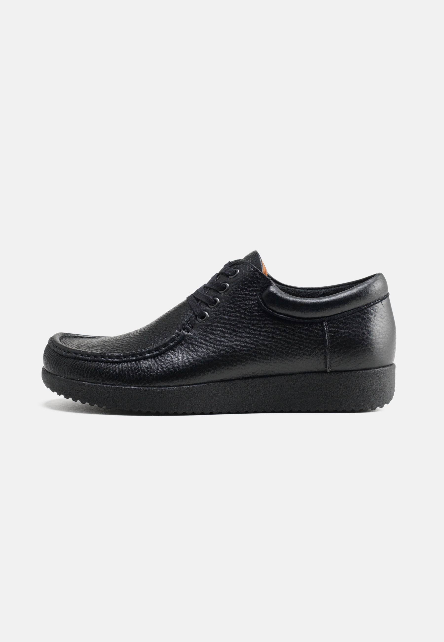 Nature Footwear Arne Snøresko Læder farve Black med matchende sål i PU 