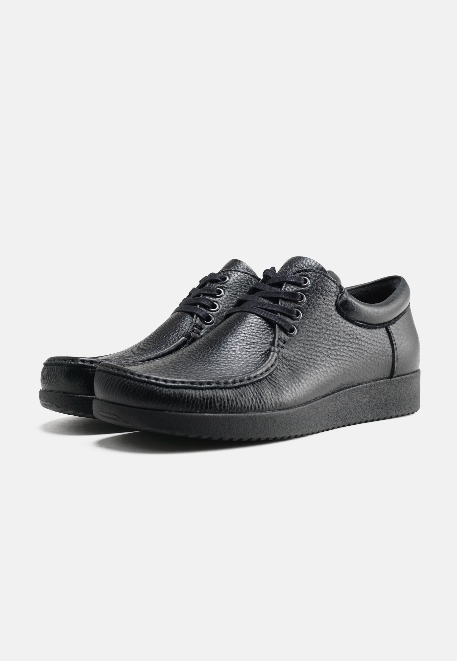 Nature Footwear Arne Snøresko Læder farve Black med matchende sål i PU 