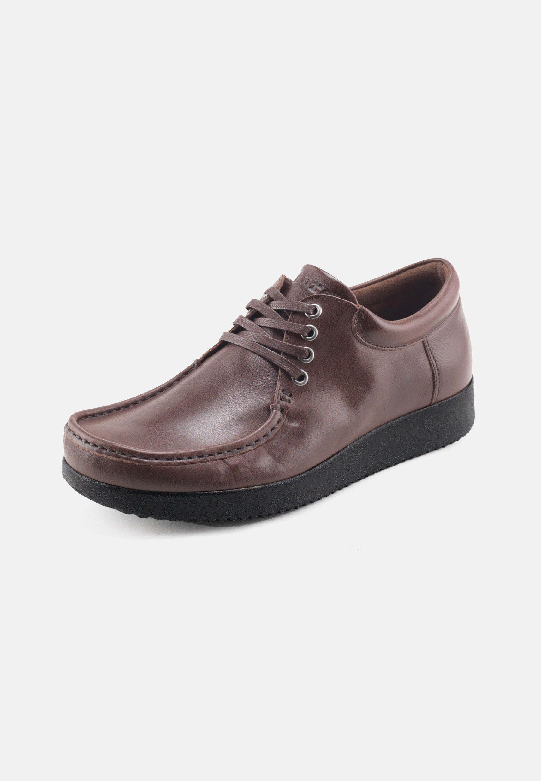 Nature Footwear Arne Snøresko Læder farve Coffee med sort sål i PU 