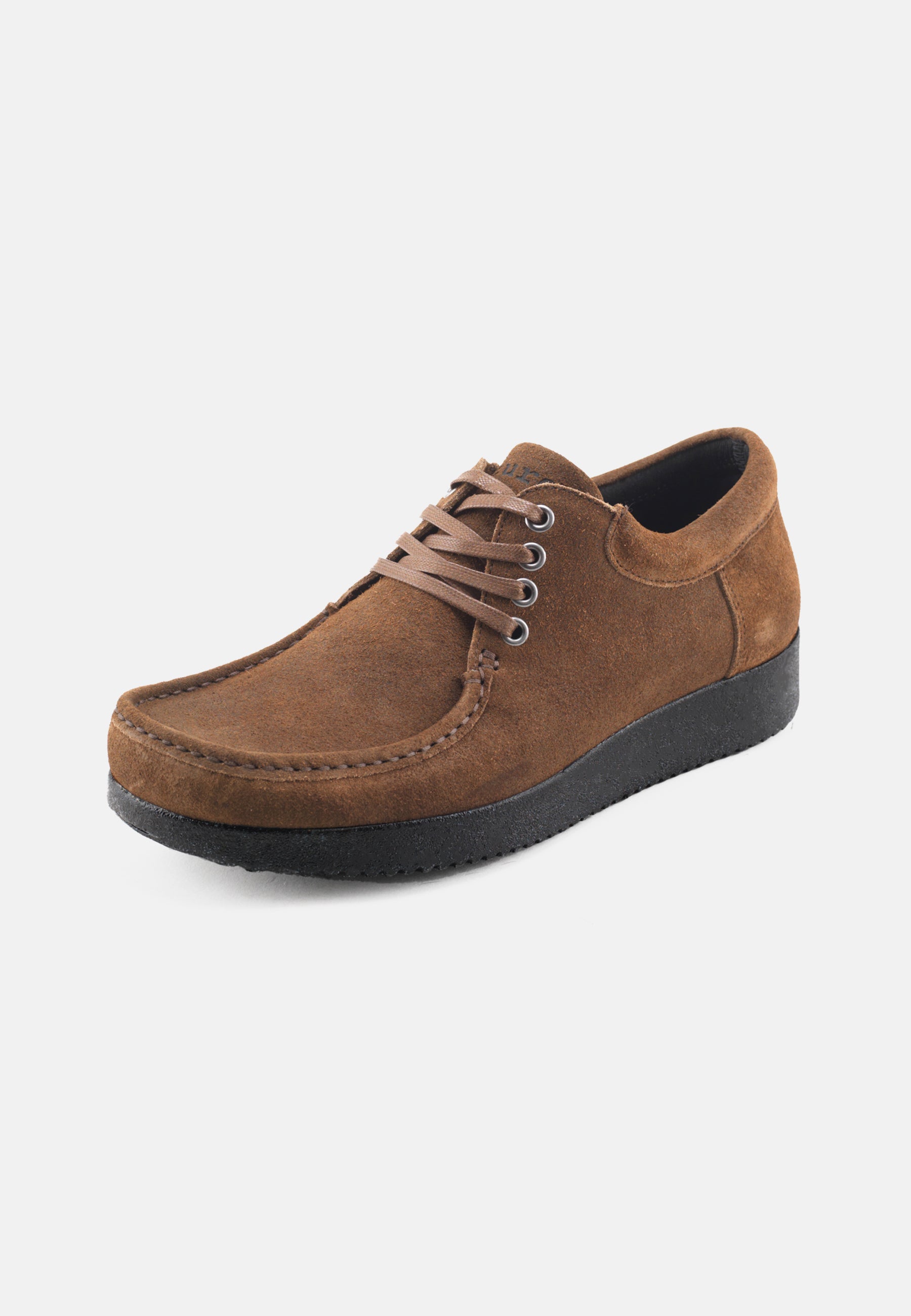 Nature Footwear Arne Snøresko Oil Suede Læder farve Mahogany med sort sål i PU 