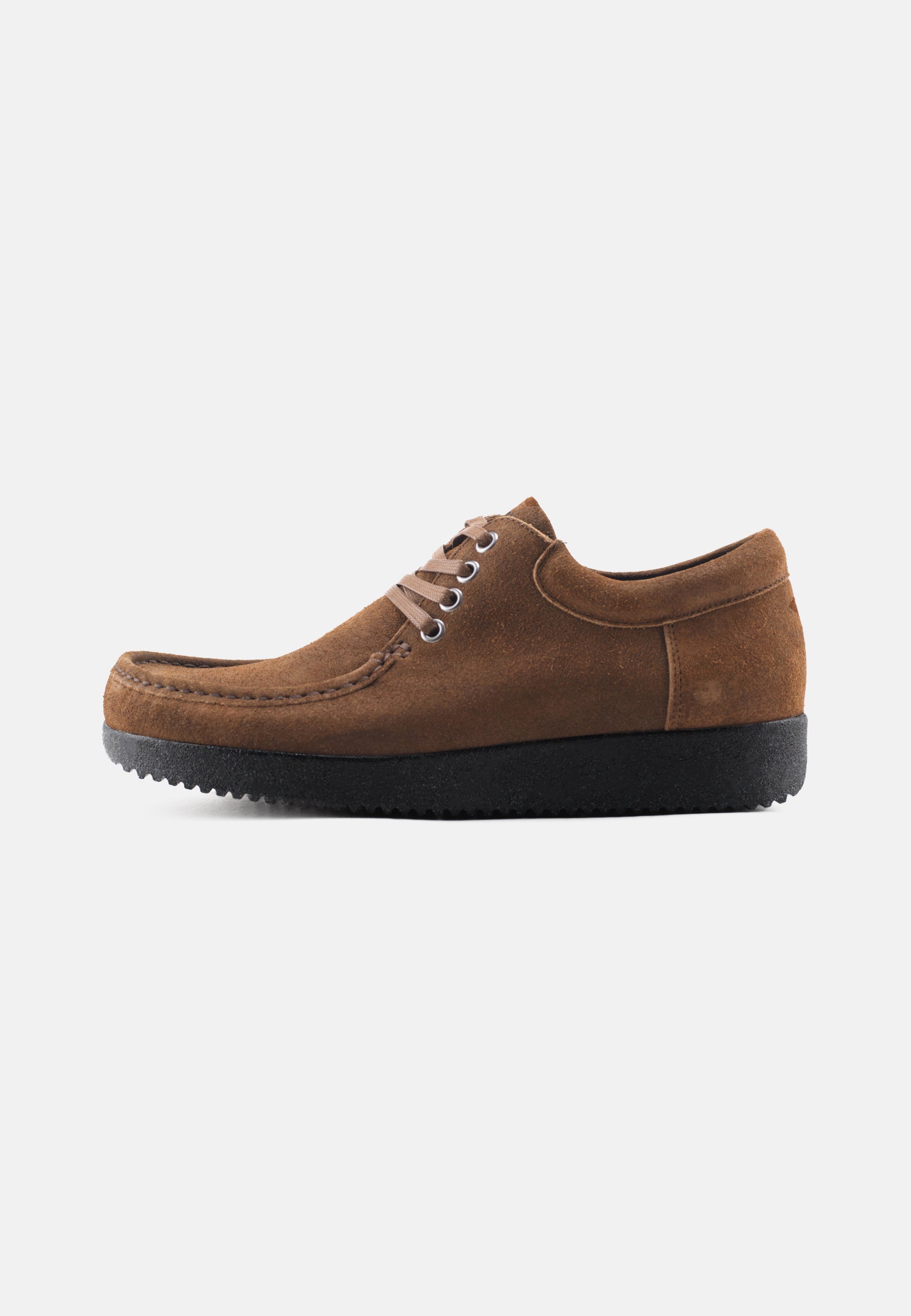 Nature Footwear Arne Snøresko Oil Suede Læder farve Mahogany med sort sål i PU 
