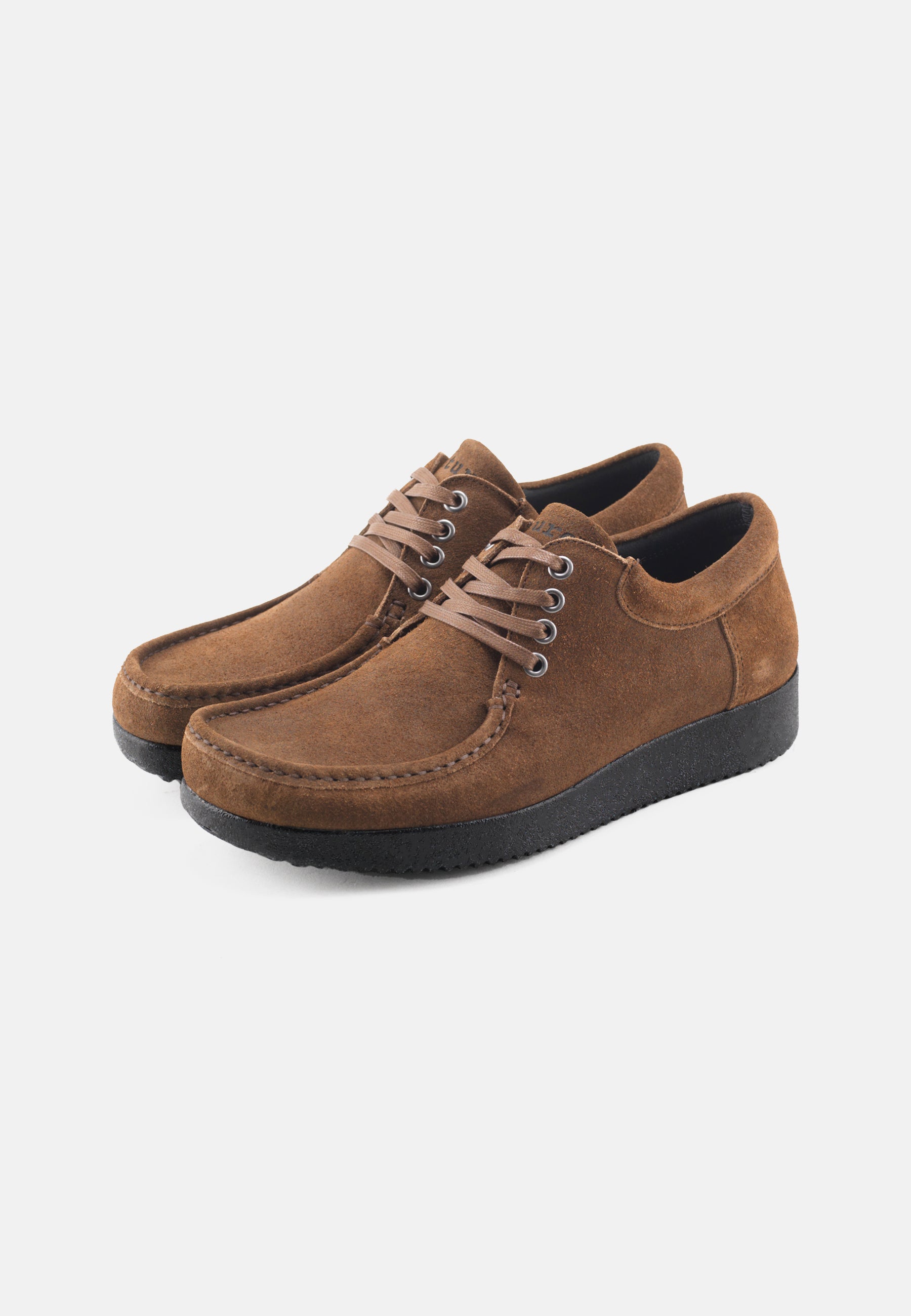 Nature Footwear Arne Snøresko Oil Suede Læder farve Mahogany med sort sål i PU 