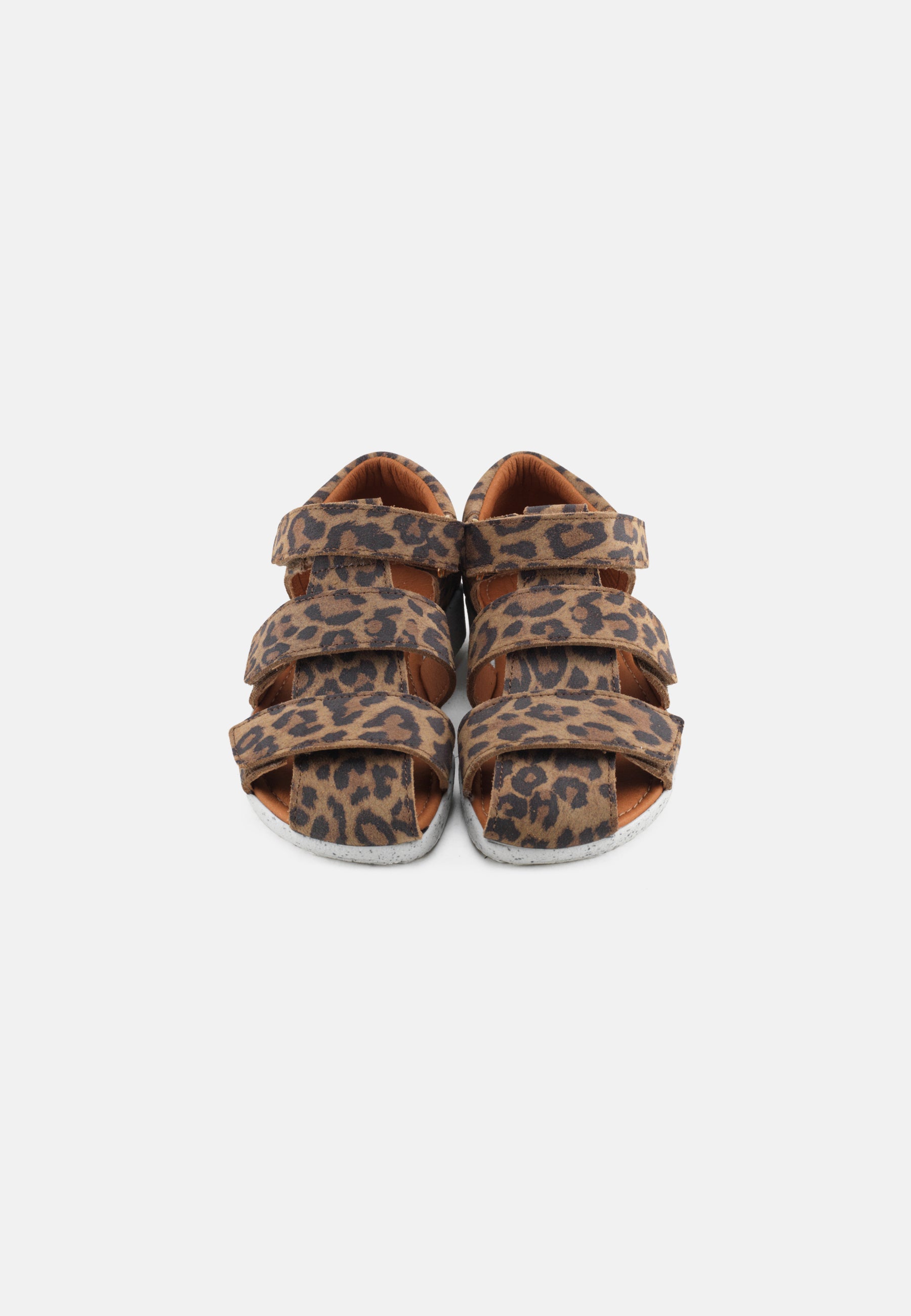 Nature Footwear Birk børnesandal i Suede skind med Leopardprint  med justerbare remme og hvid PU sål