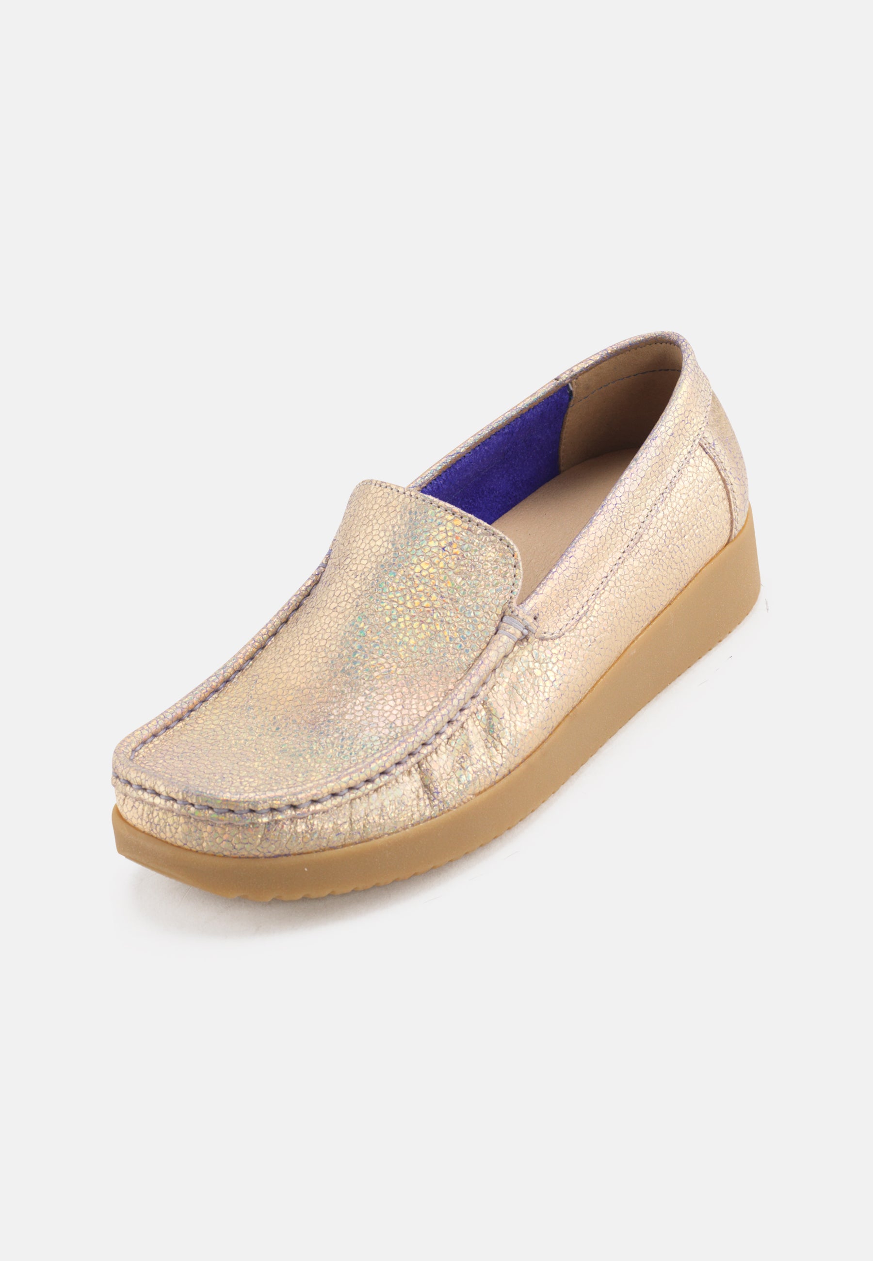 Nature Footwear Elin Loafer Metallic Suede Slip on 300 Multicolor