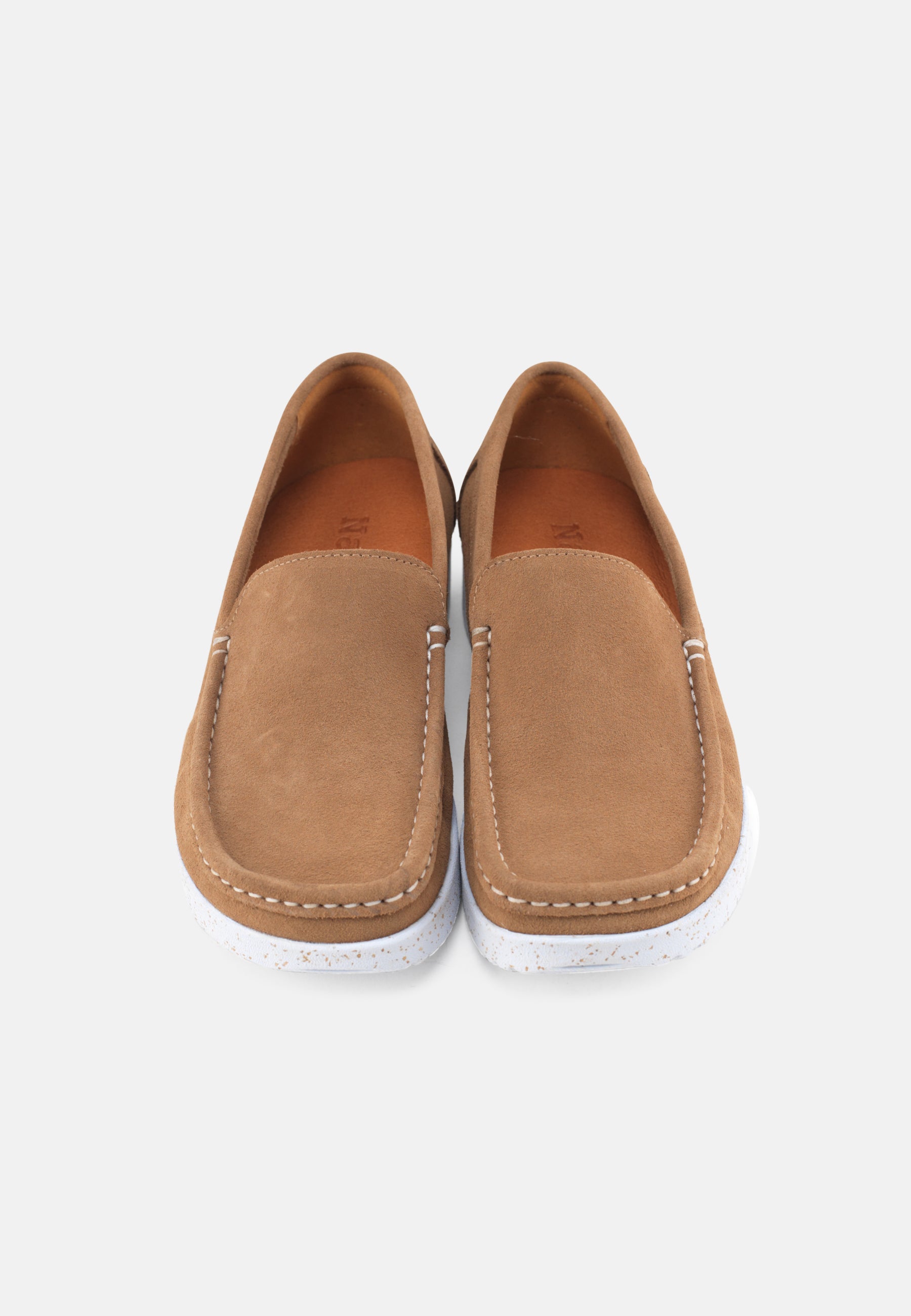 Nature Footwear Elin Loafer Suede læder i Brun  med hvid naturgummisål
