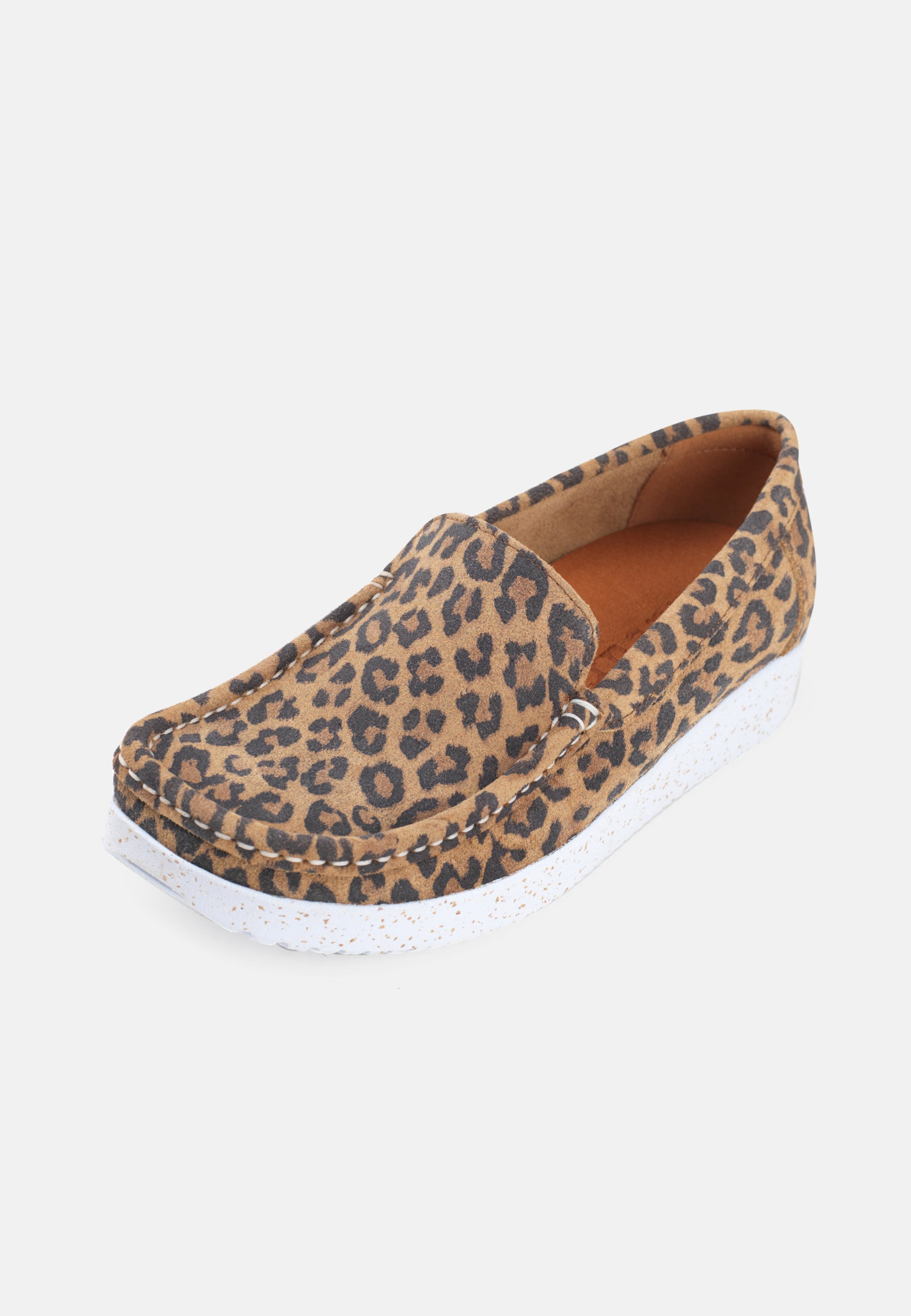 Nature Footwear Elin Loafer Suede Slip on 100 Leopard