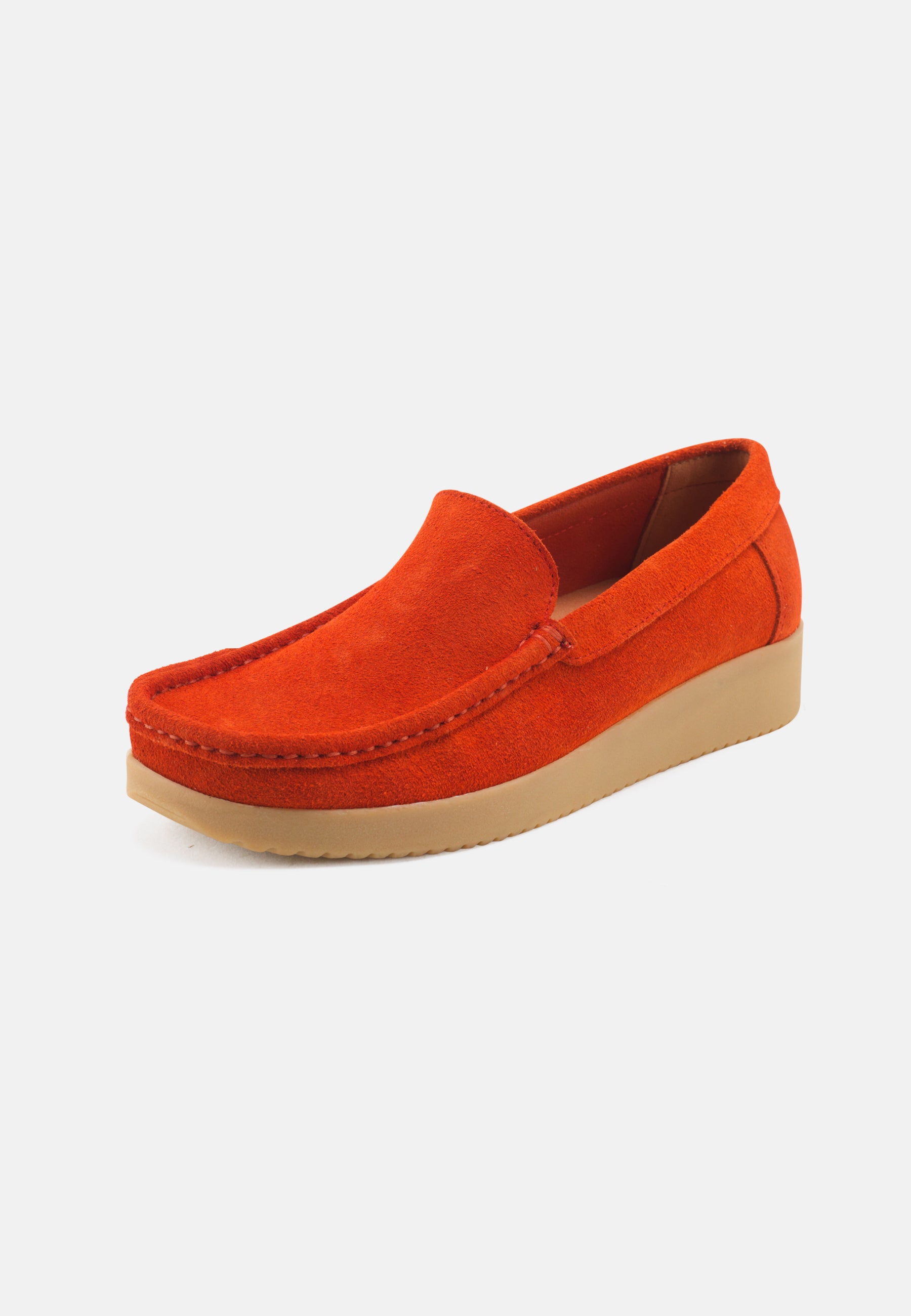 Nature Footwear Elin Loafer Suede læder farve Orange med ydersål af naturgummi