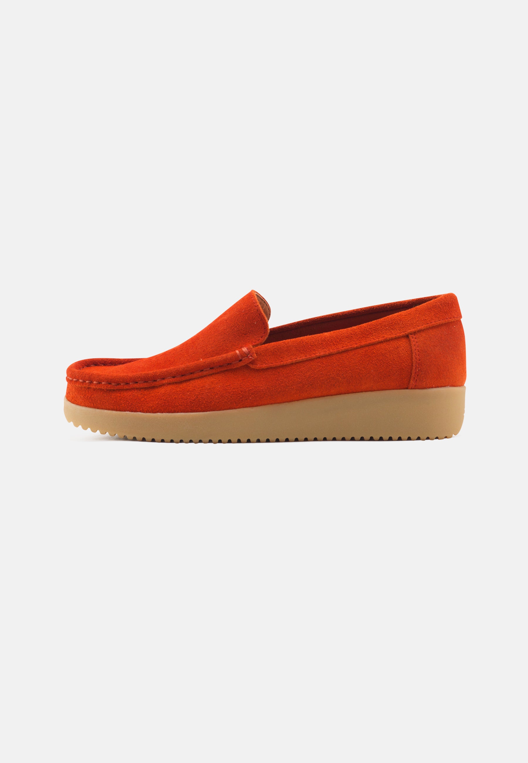 Nature Footwear Elin Loafer Suede læder farve Orange med ydersål af naturgummi