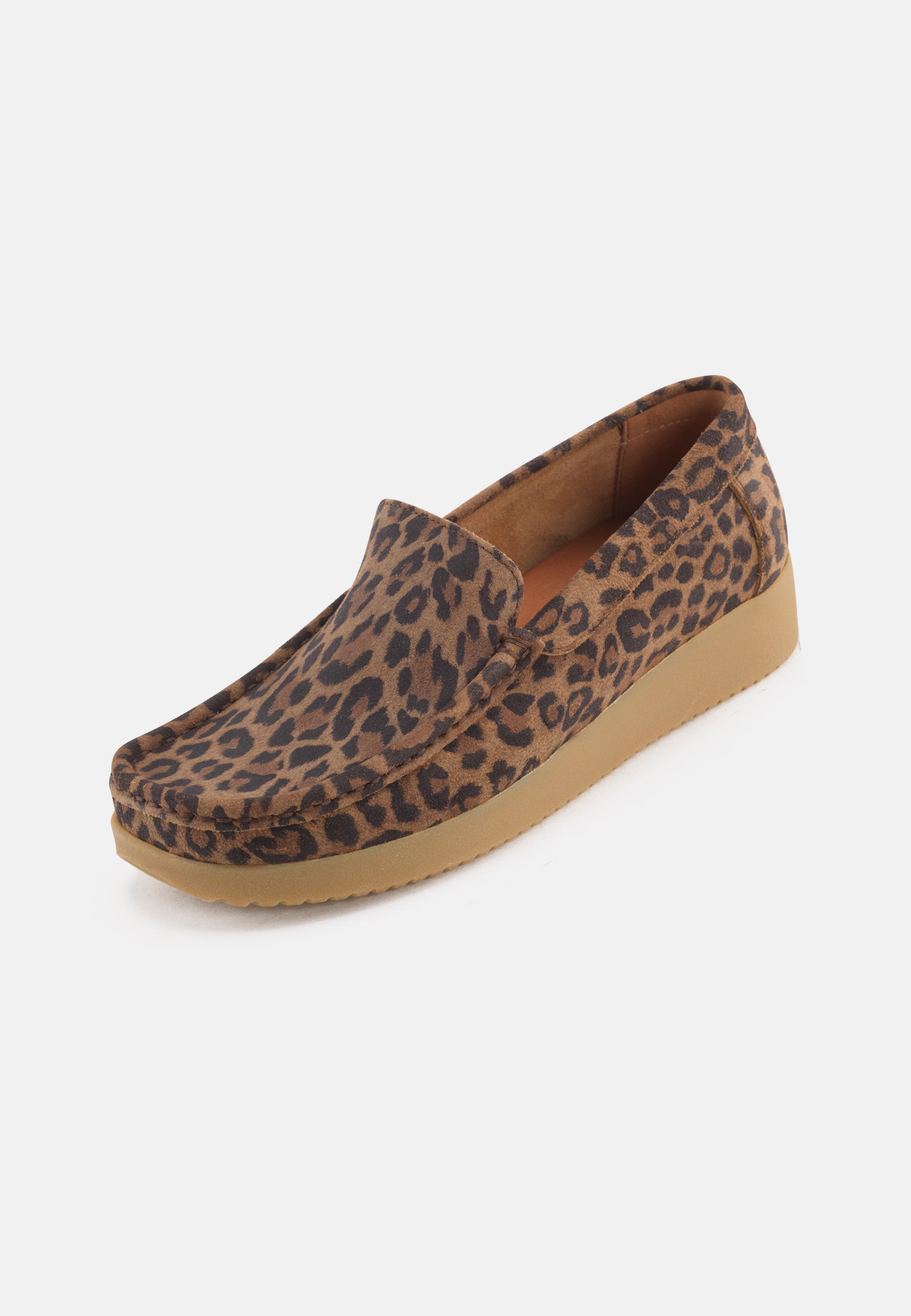 Nature Footwear Elin Loafer Suede læder i Leopardprint med ydersål af naturgummi