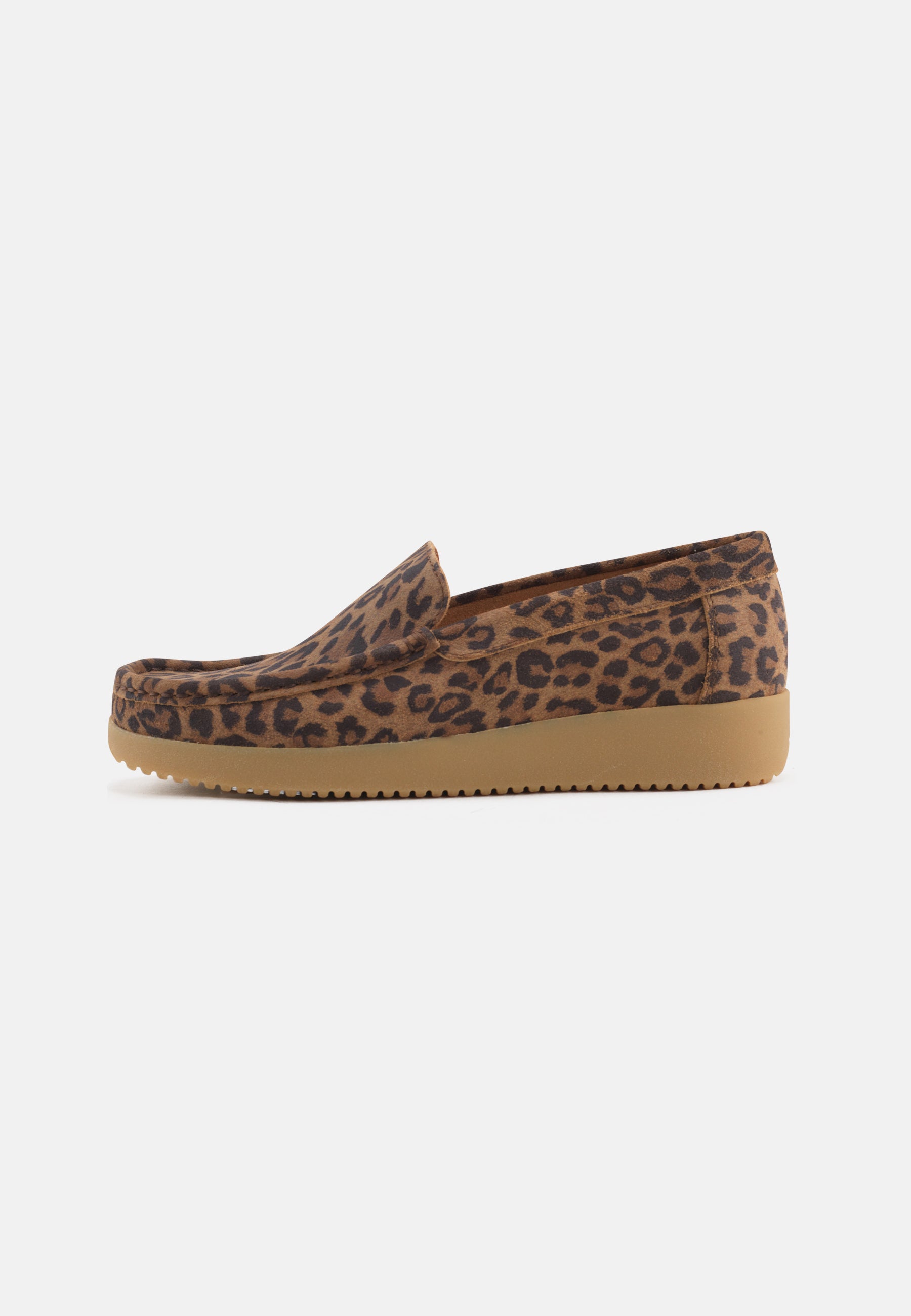 Nature Footwear Elin Loafer Suede læder i Leopardprint med ydersål af naturgummi